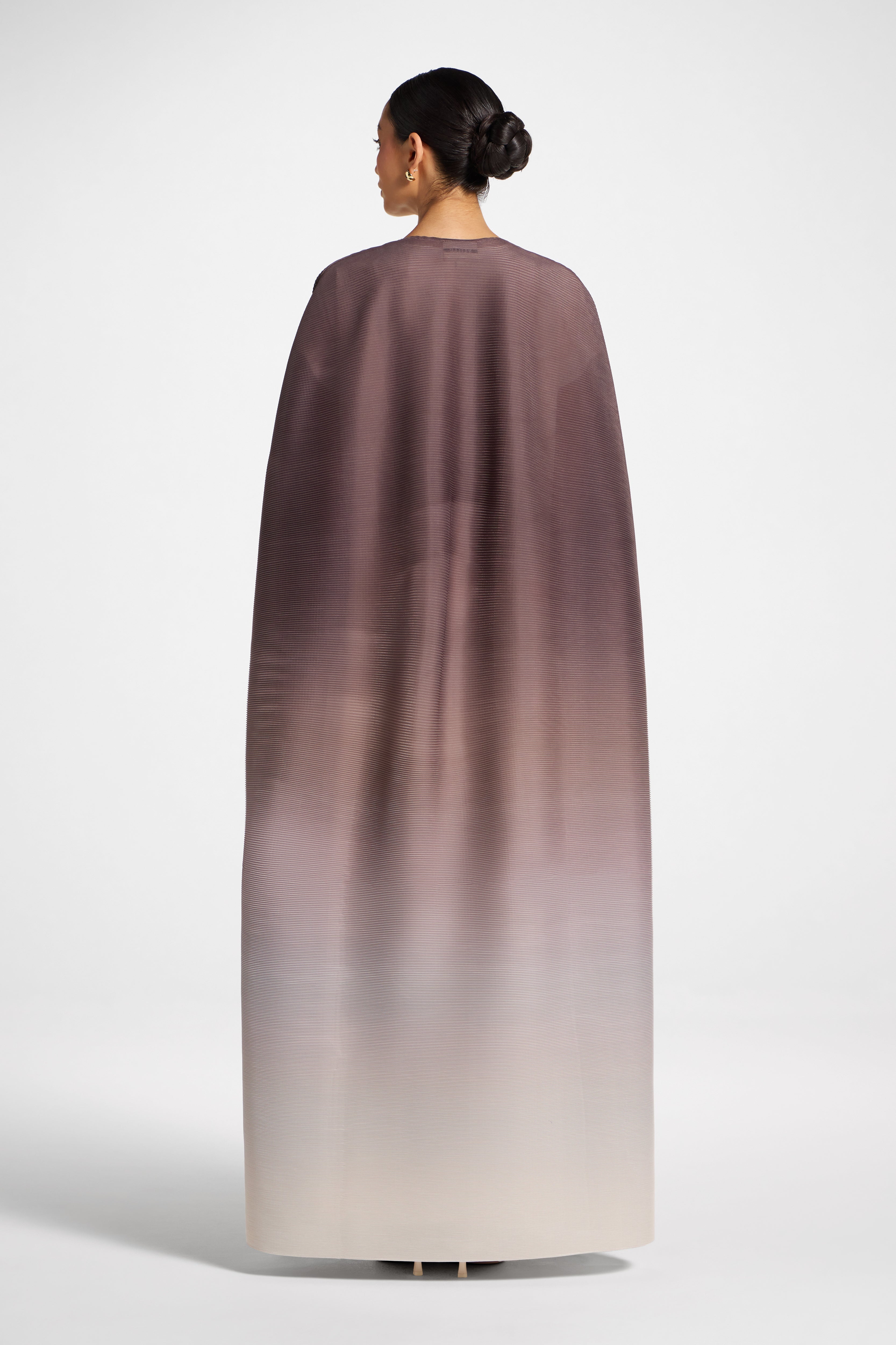 Ombre Pleated Open Abaya - Java Pink Abayas Veiled