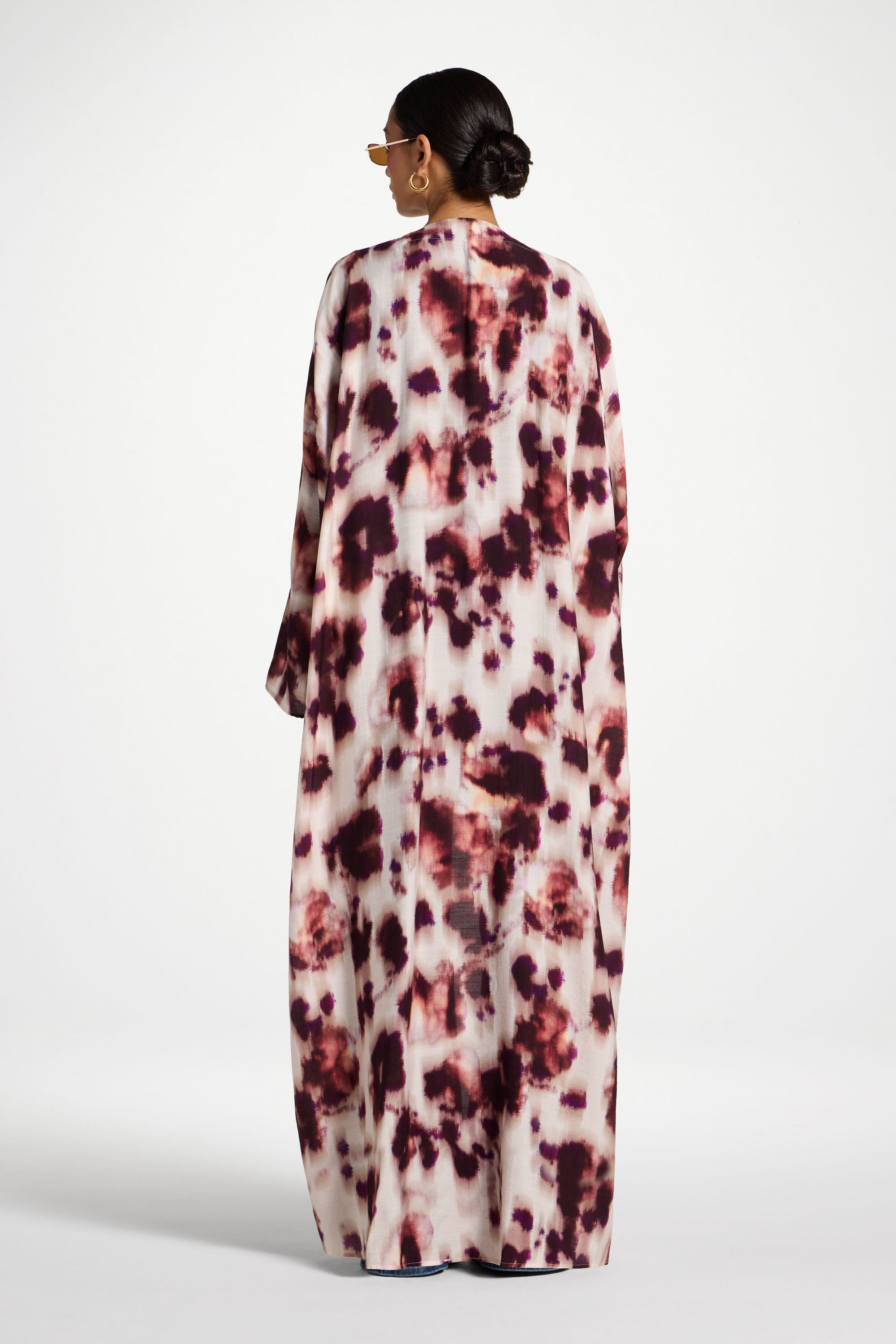Open Abaya - Spotted Plum Abayas Veiled