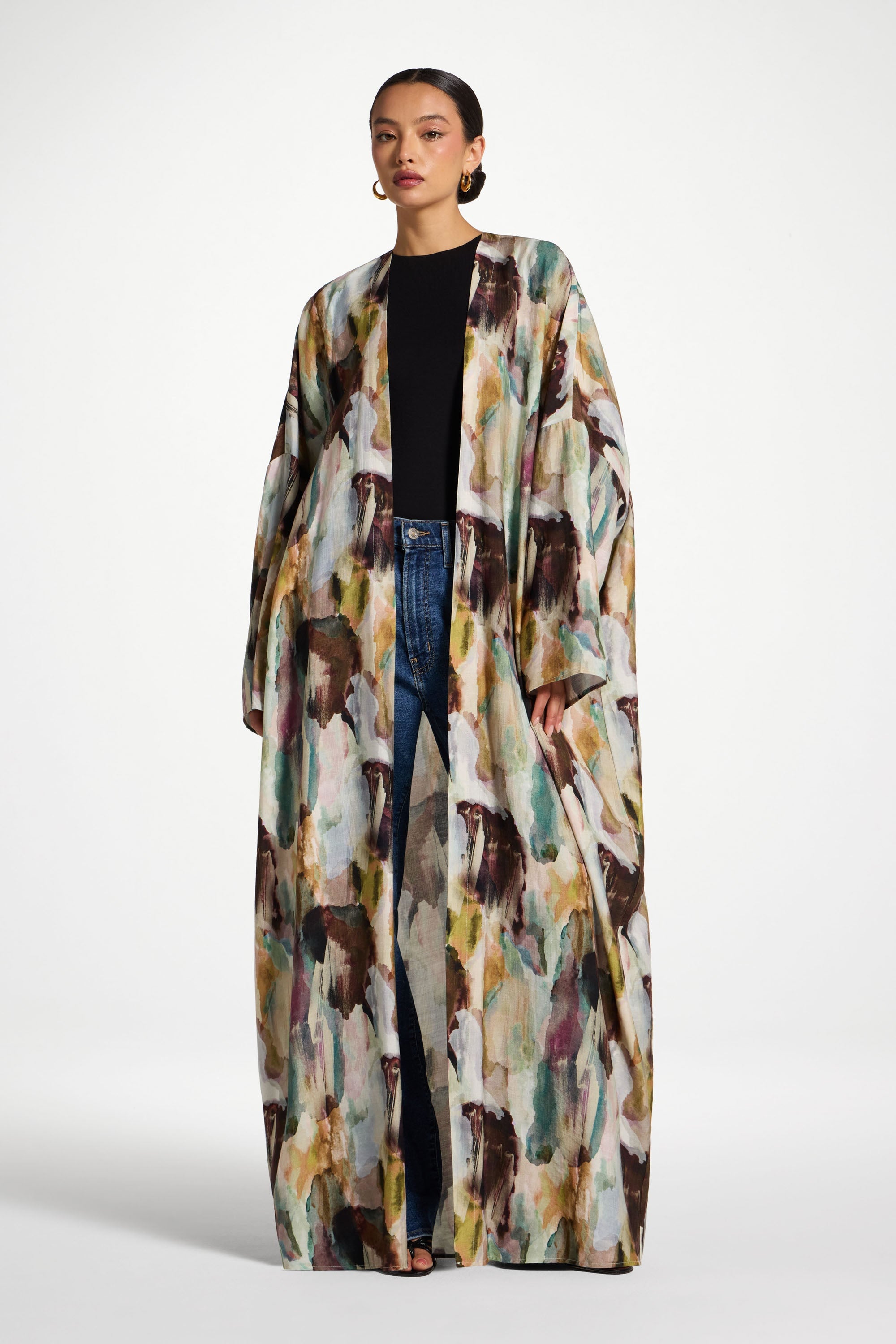 Open Abaya - Watercolor Oasis Abayas Veiled