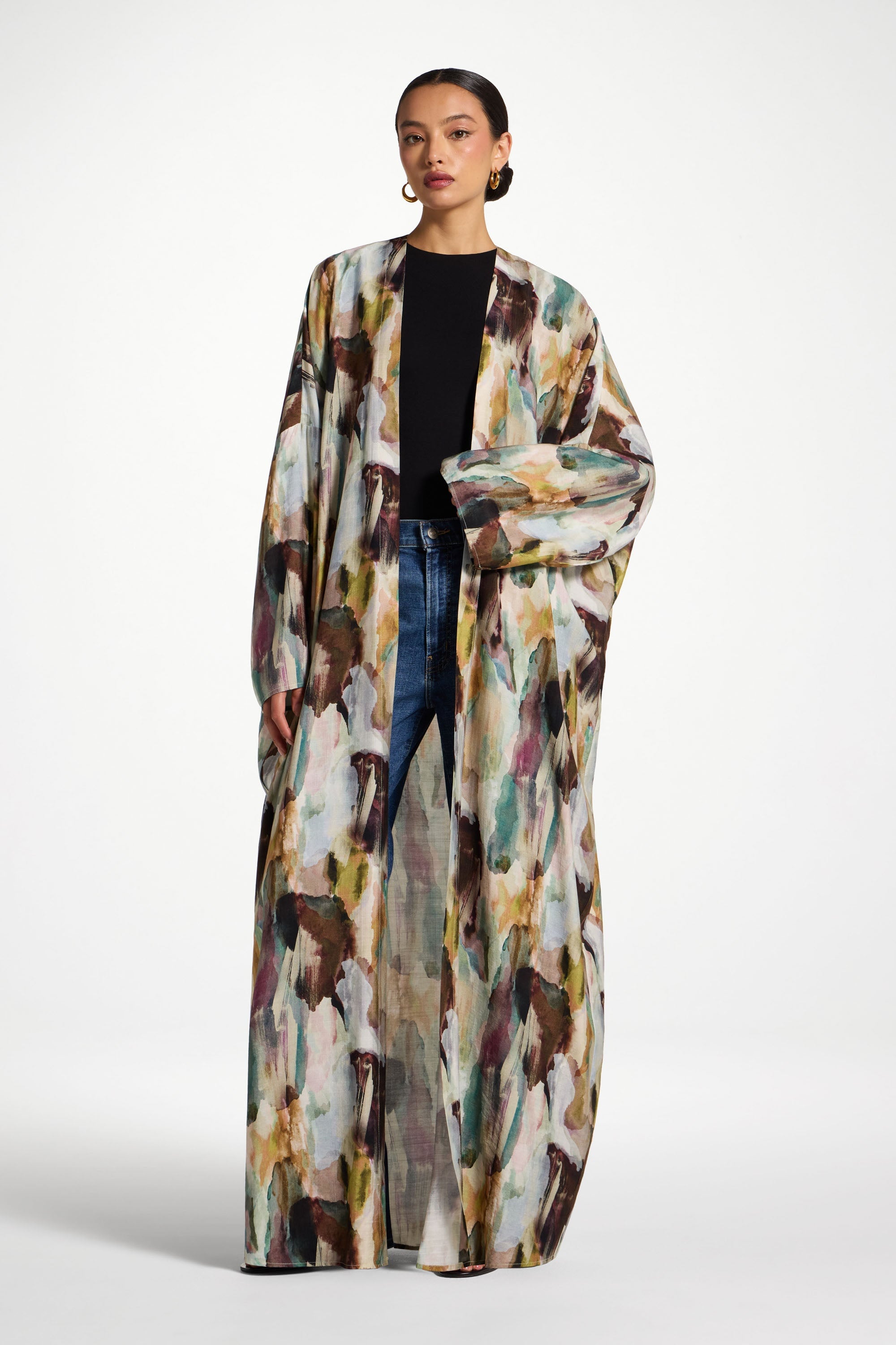 Open Abaya - Watercolor Oasis Abayas Veiled