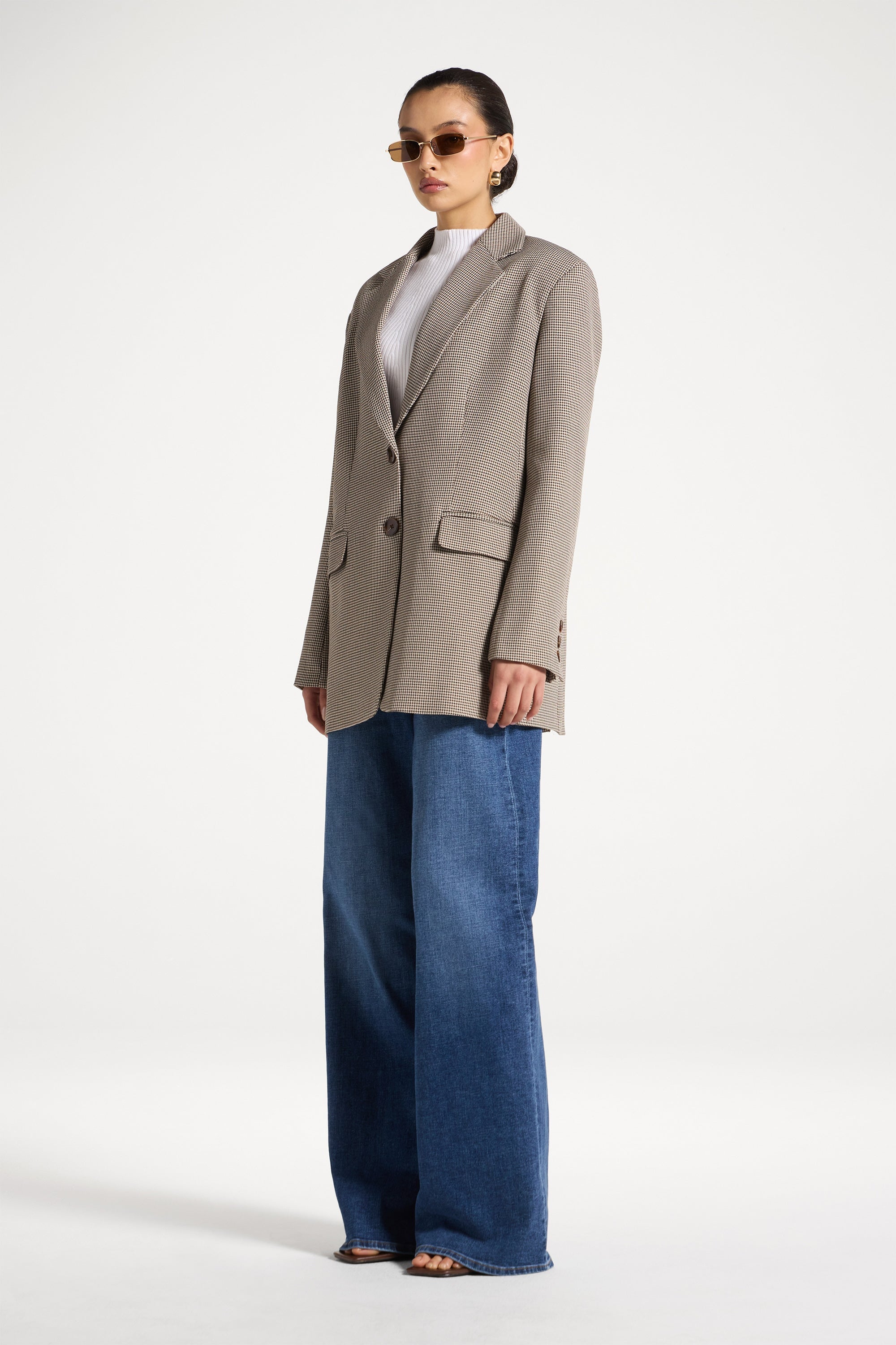 Oversized Houndstooth Blazer Abayas Veiled