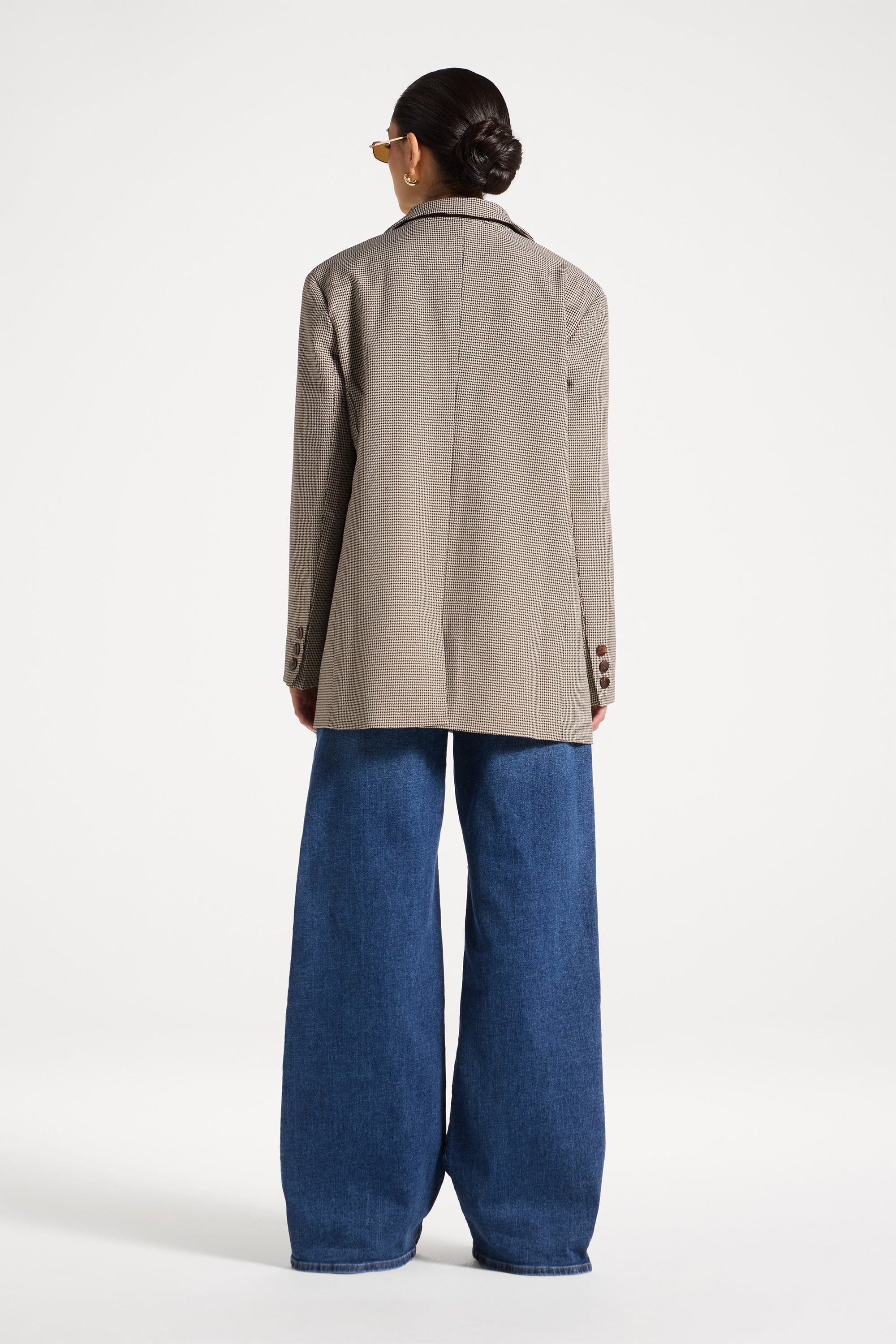 Oversized Houndstooth Blazer Abayas Veiled