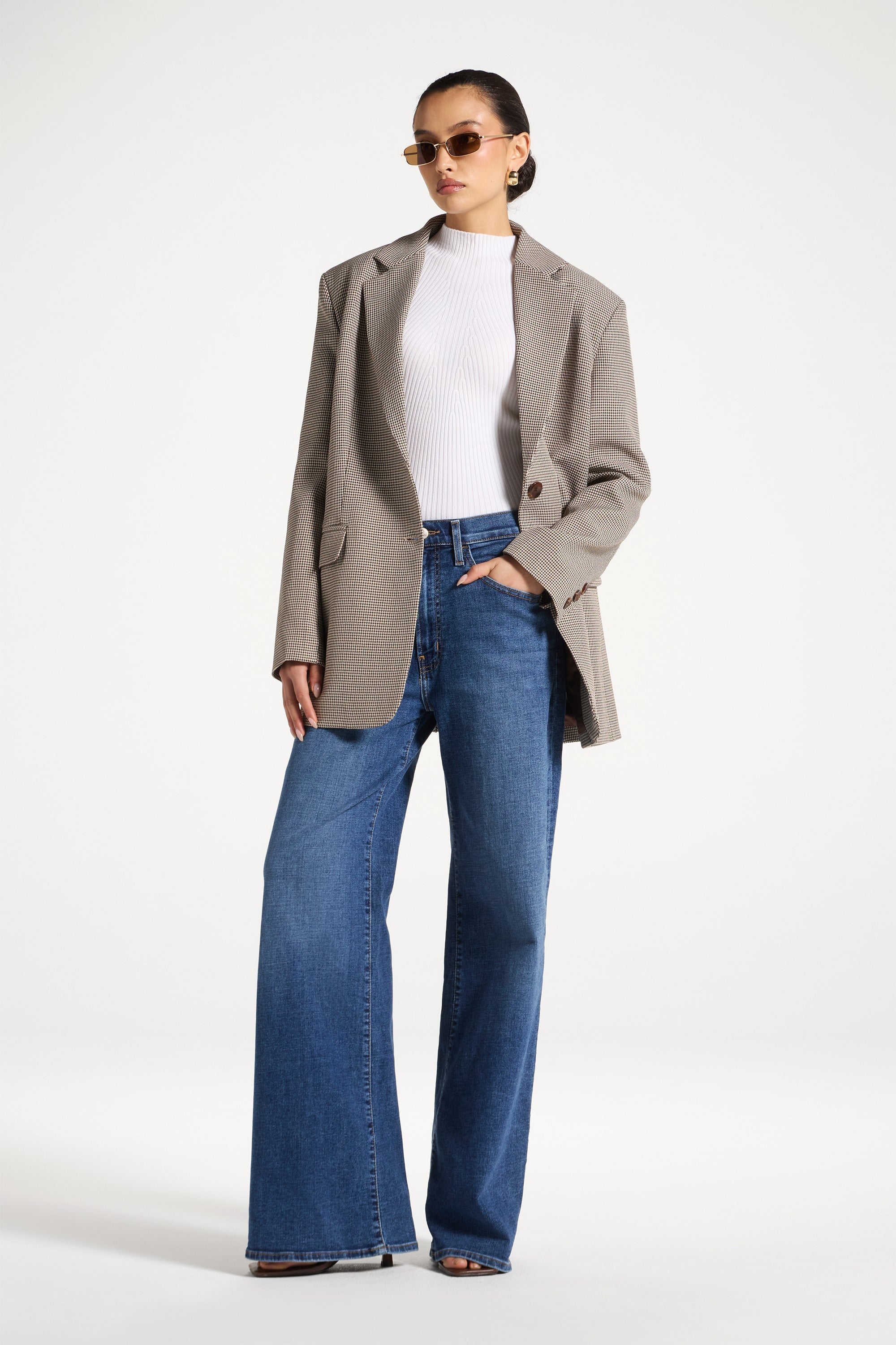 Oversized Houndstooth Blazer Abayas Veiled