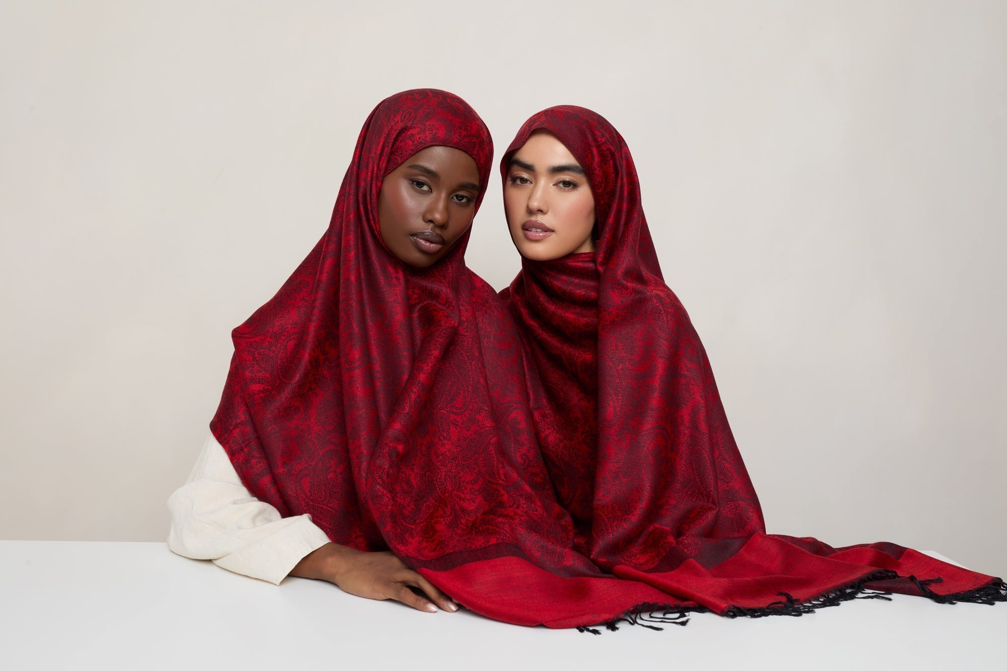 Pashmina Hijab Scarf - Burgundy Hijabs Veiled