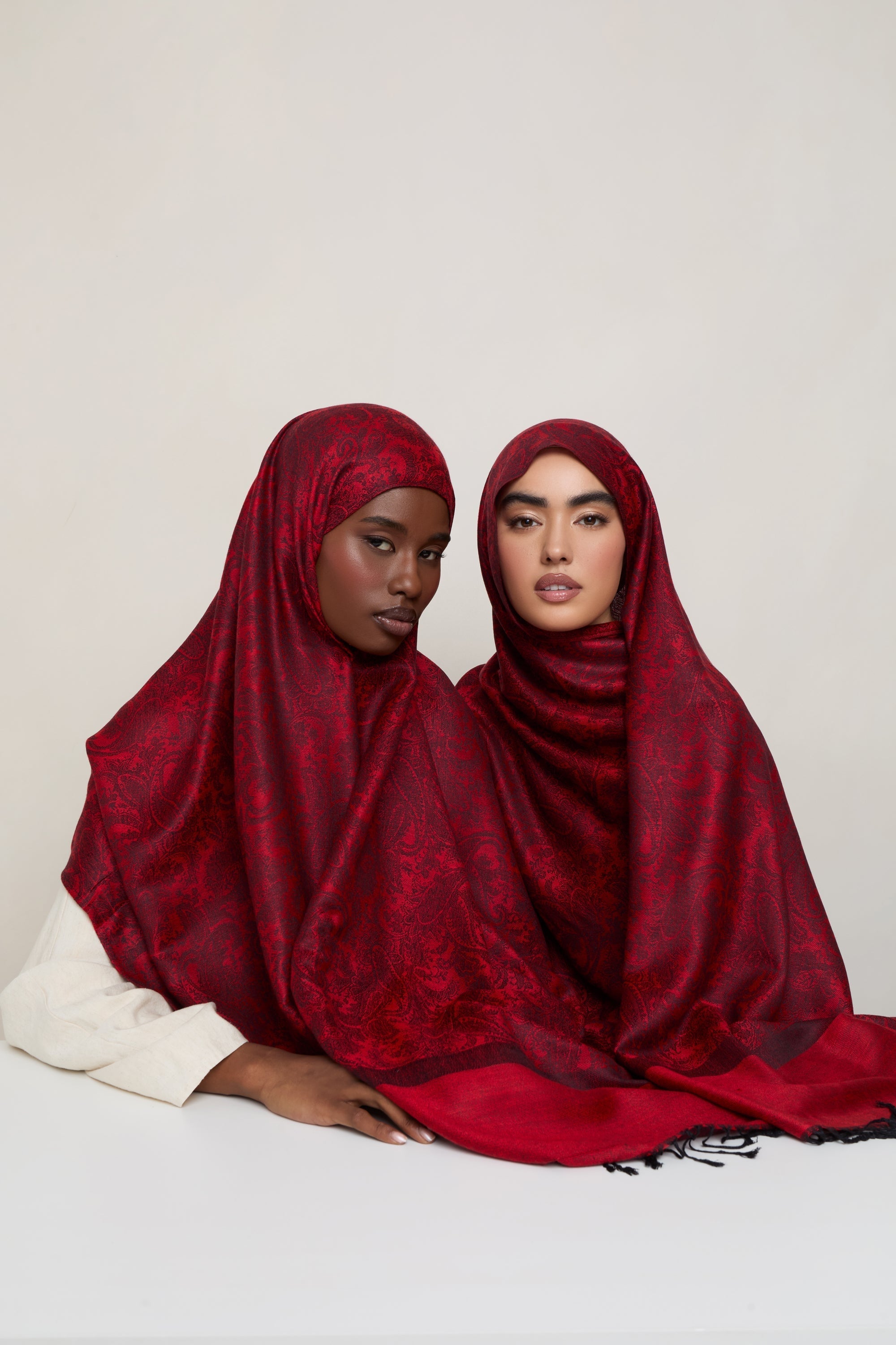 Pashmina Hijab Scarf - Burgundy Hijabs Veiled