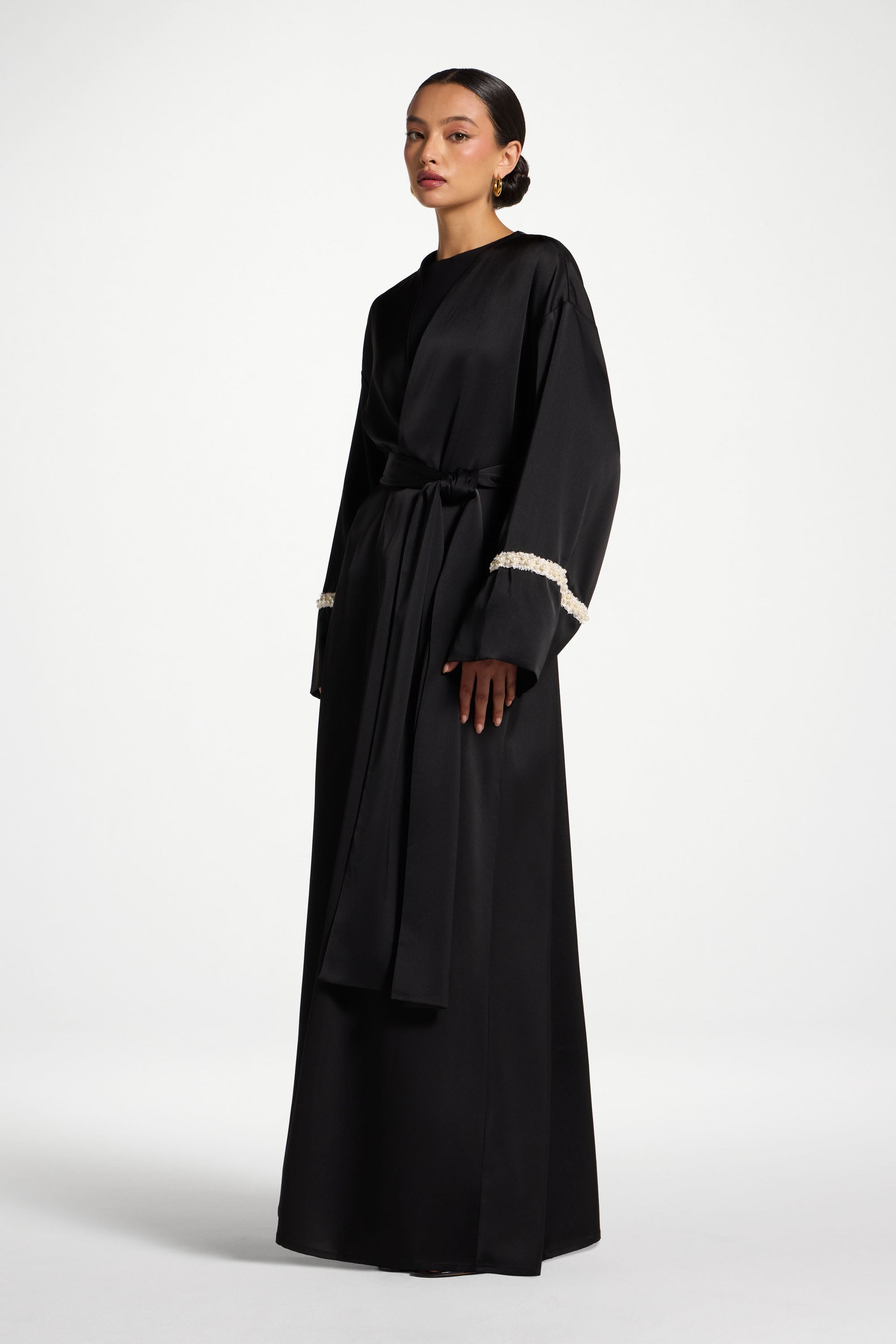 Pearl Trim Abaya Abayas Veiled