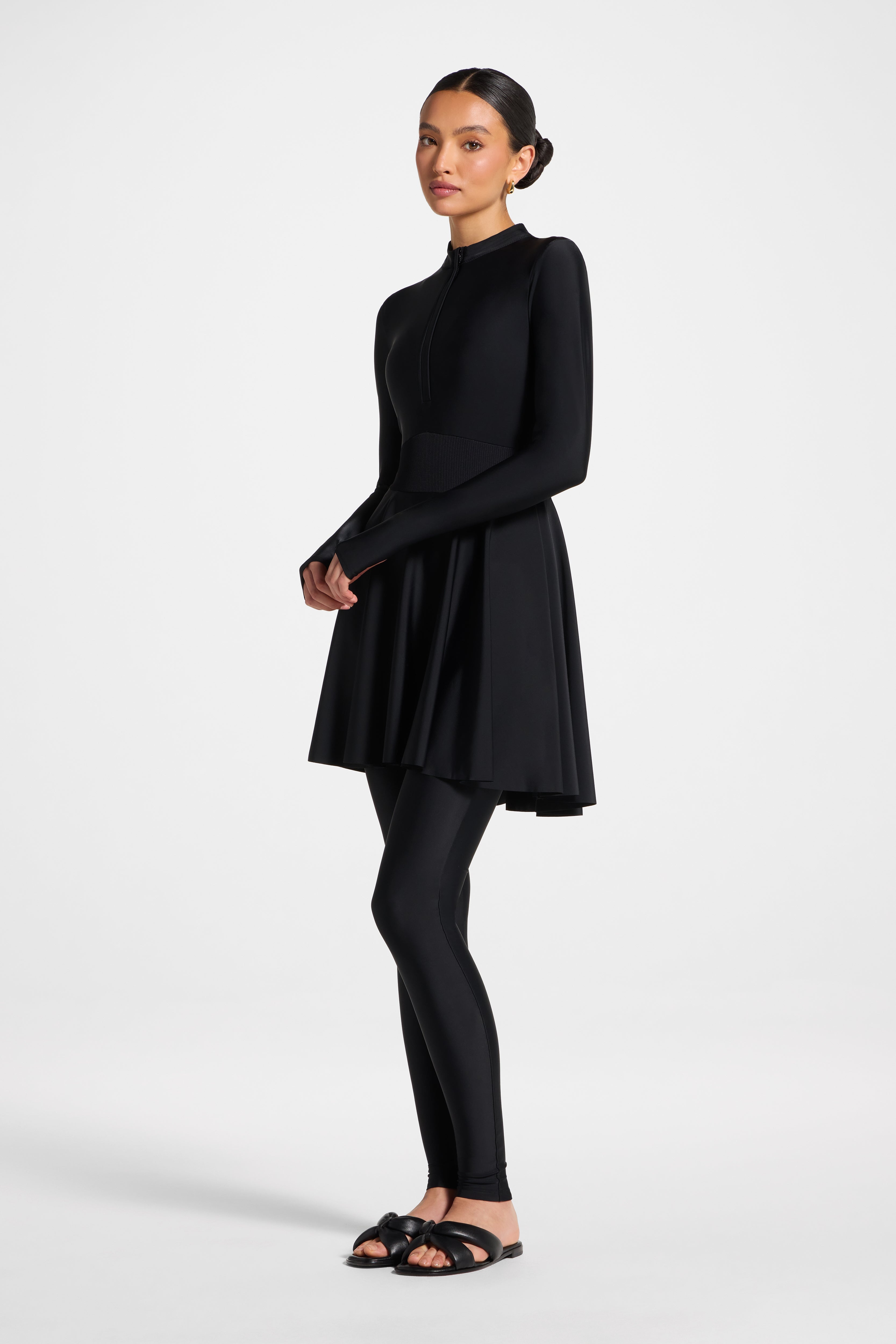 Peplum Swimsuit Tunic - Black Swim Veiled