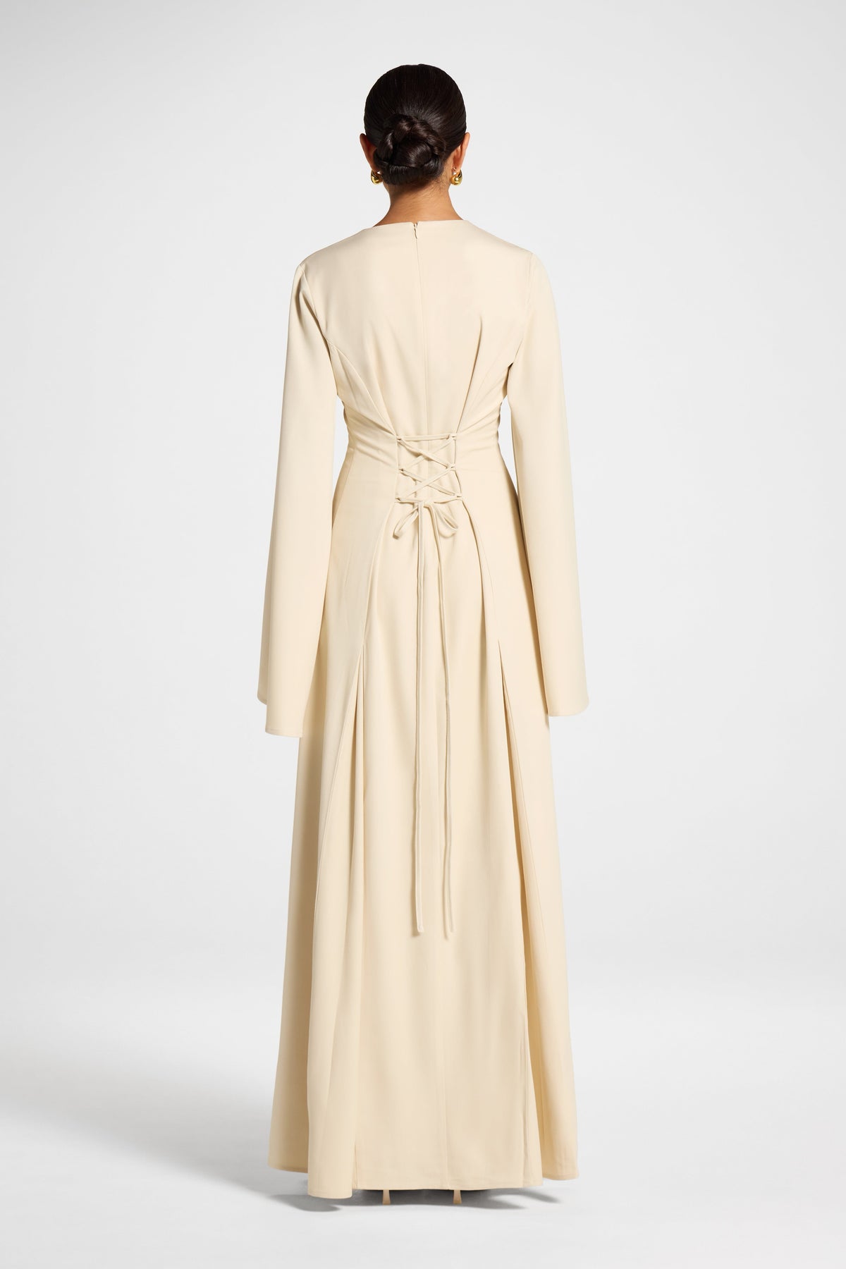 Pleated Dress - Beige Dress Veiled