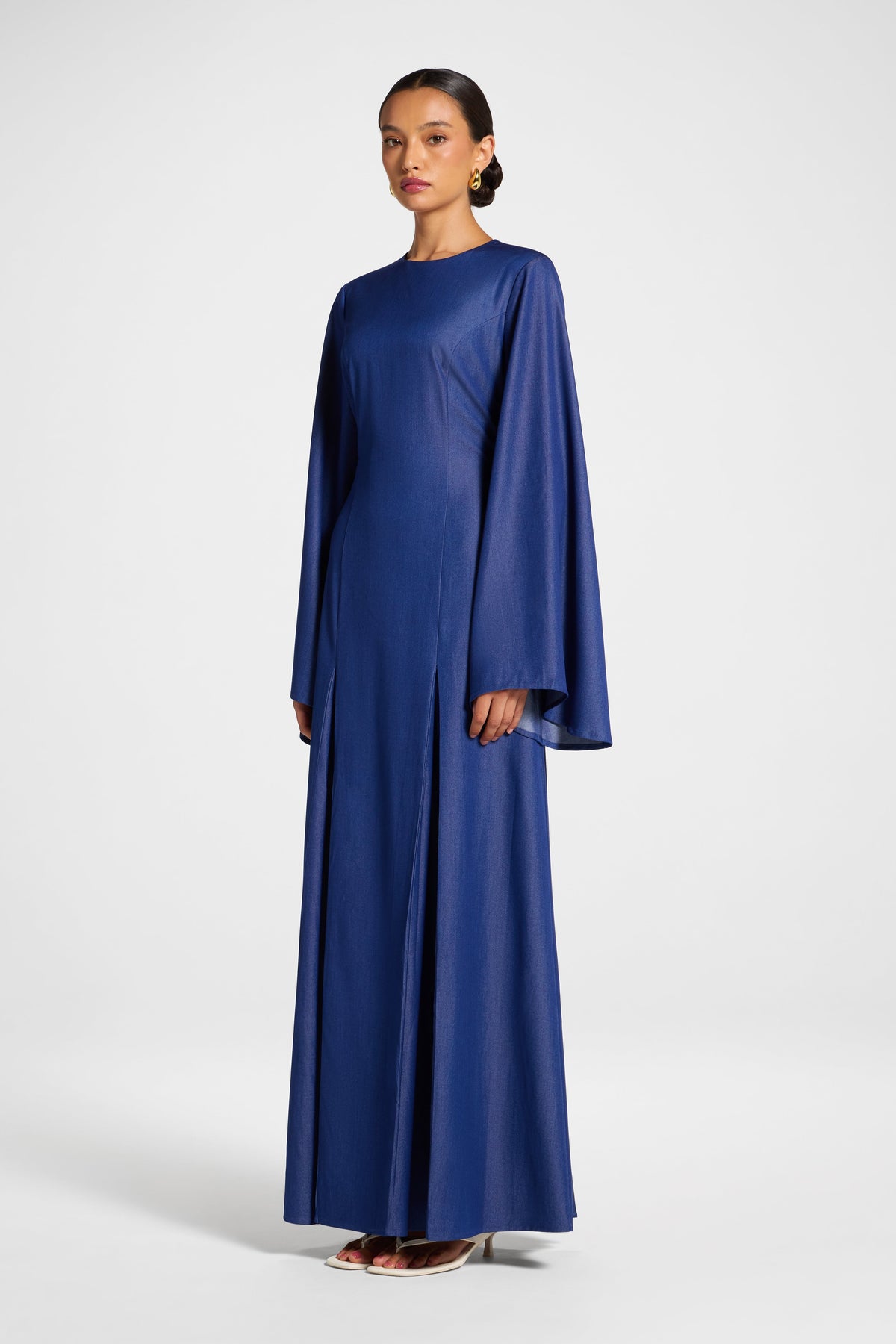 Pleated Dress - Dark Denim Dress Veiled
