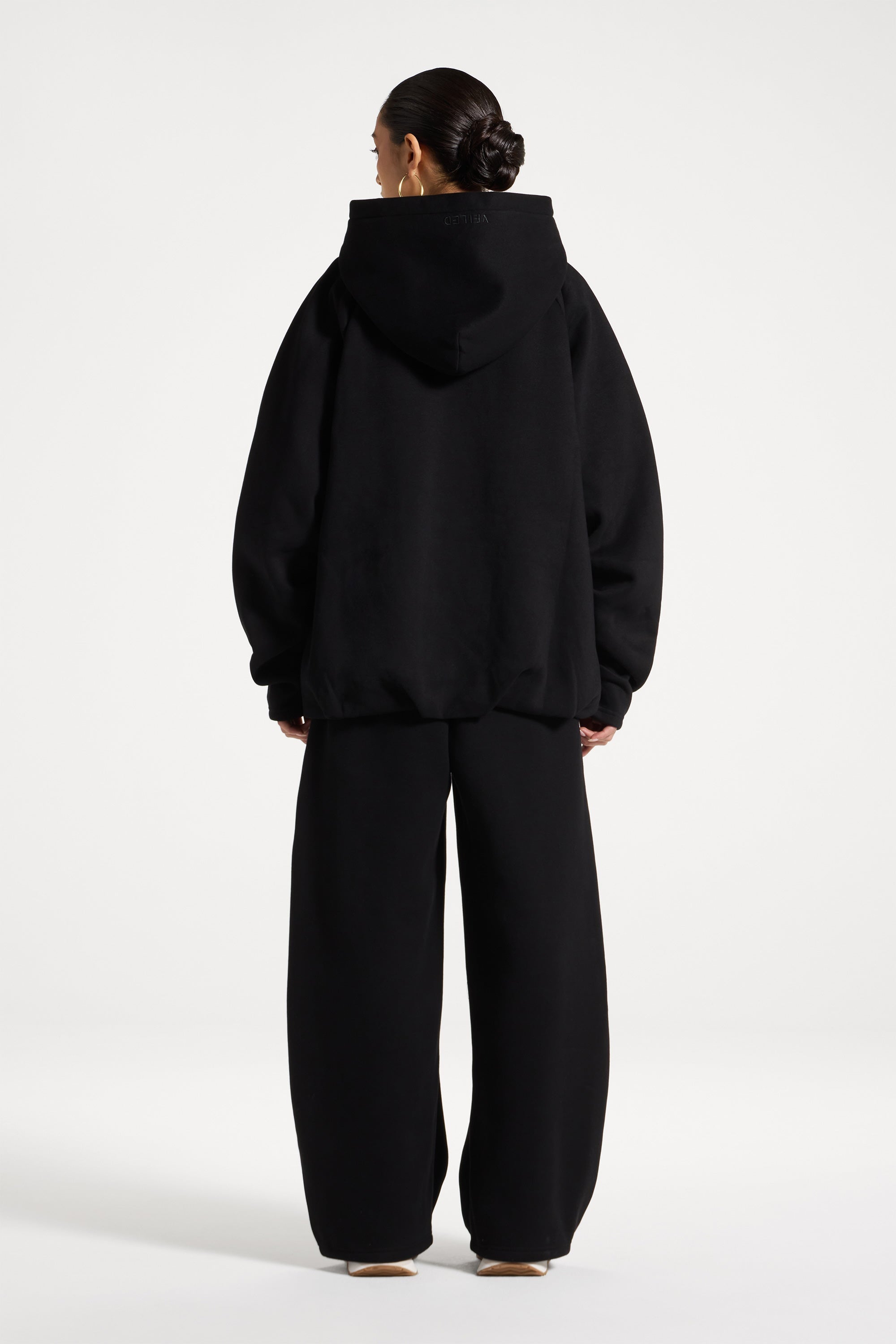 Pleated Lounge Top & Pants Set - Black Abayas Veiled