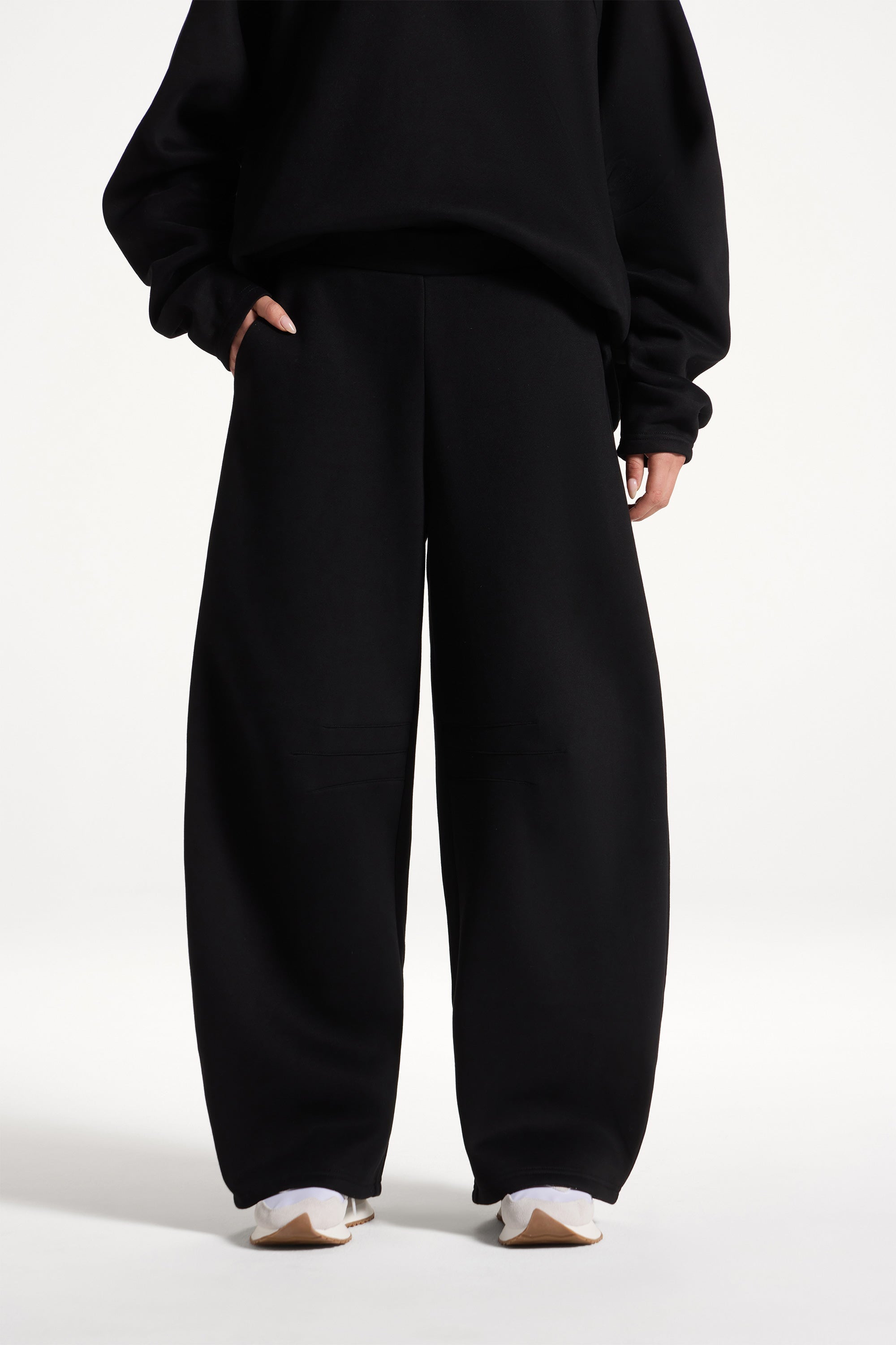 Pleated Lounge Top & Pants Set - Black Abayas Veiled