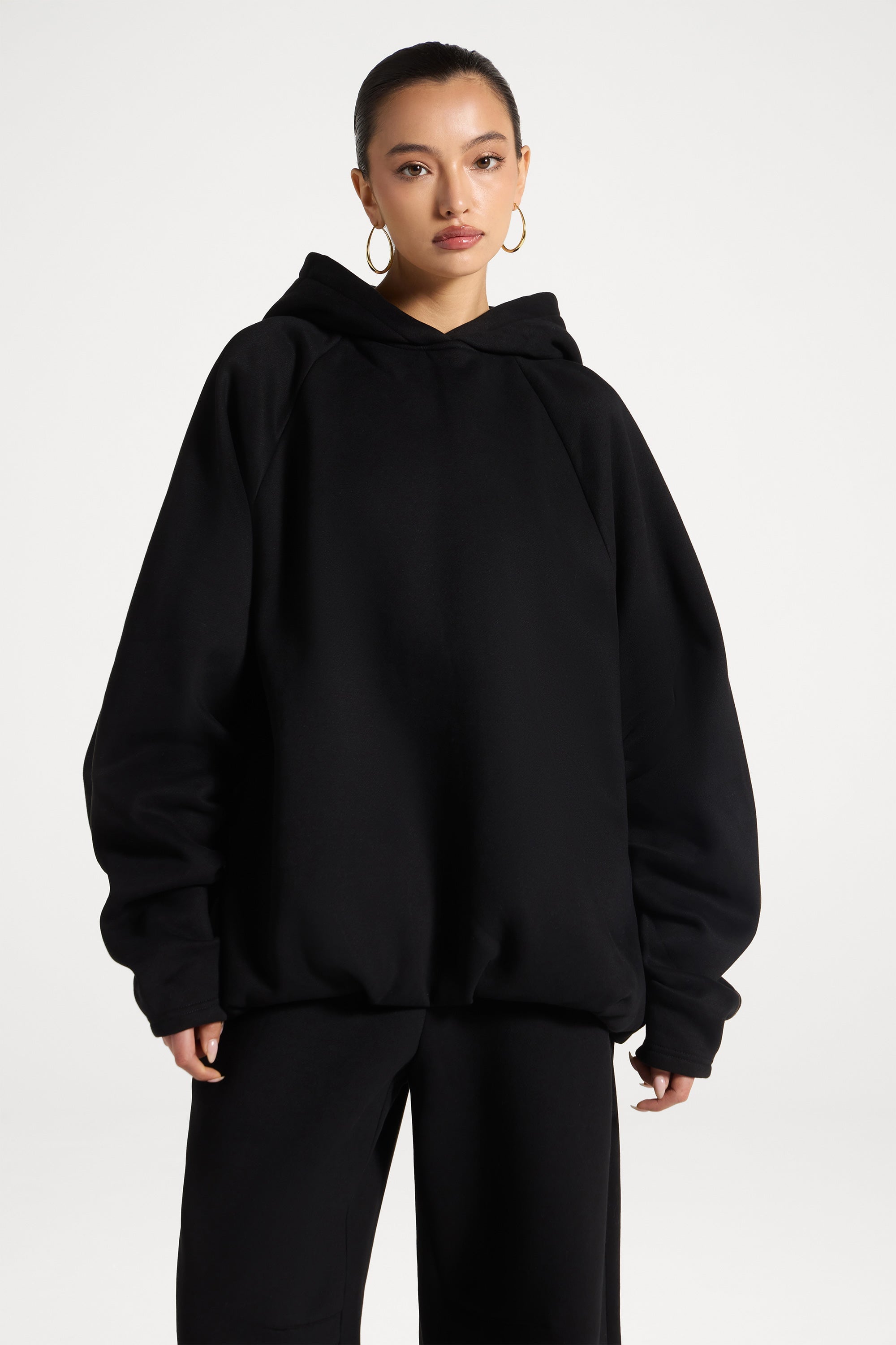 Pleated Lounge Top & Pants Set - Black Abayas Veiled