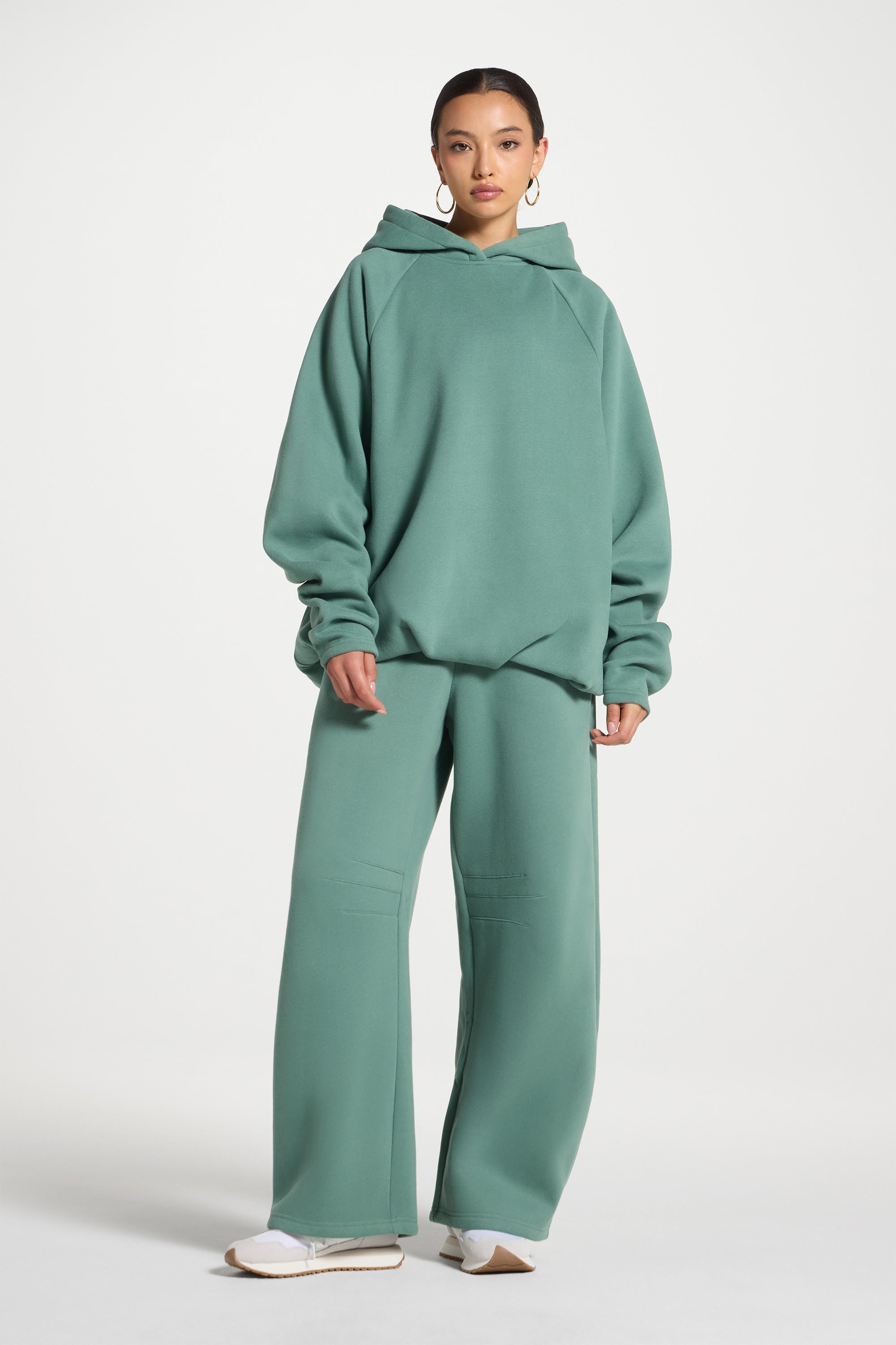 Pleated Lounge Top & Pants Set - Retro Green Abayas Veiled