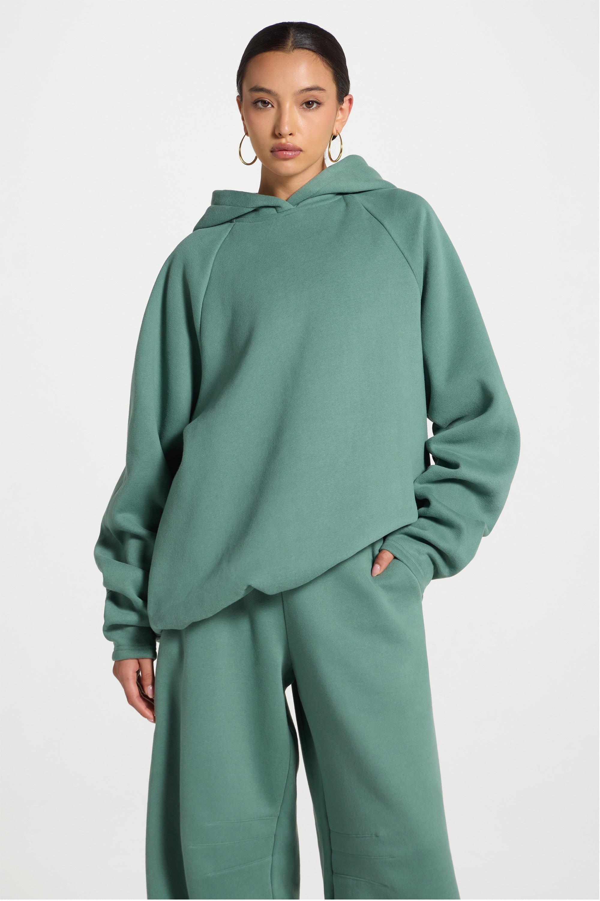 Pleated Lounge Top & Pants Set - Retro Green Abayas Veiled