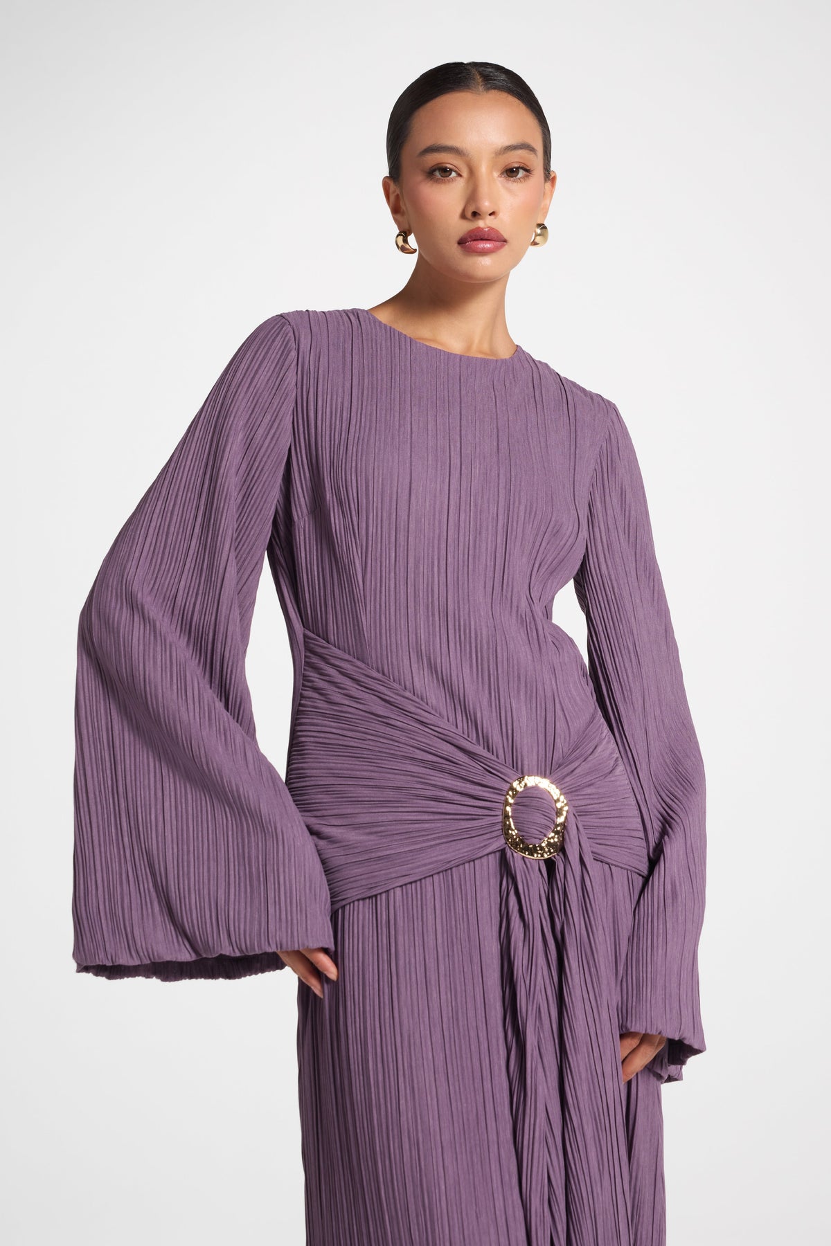 Plissé Maxi Dress - Purple Sage Dress Veiled