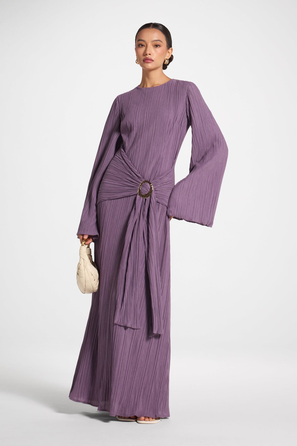 Plissé Maxi Dress - Purple Sage Dress Veiled