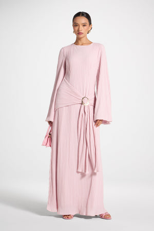 Plissé Maxi Dress - Soft Pink