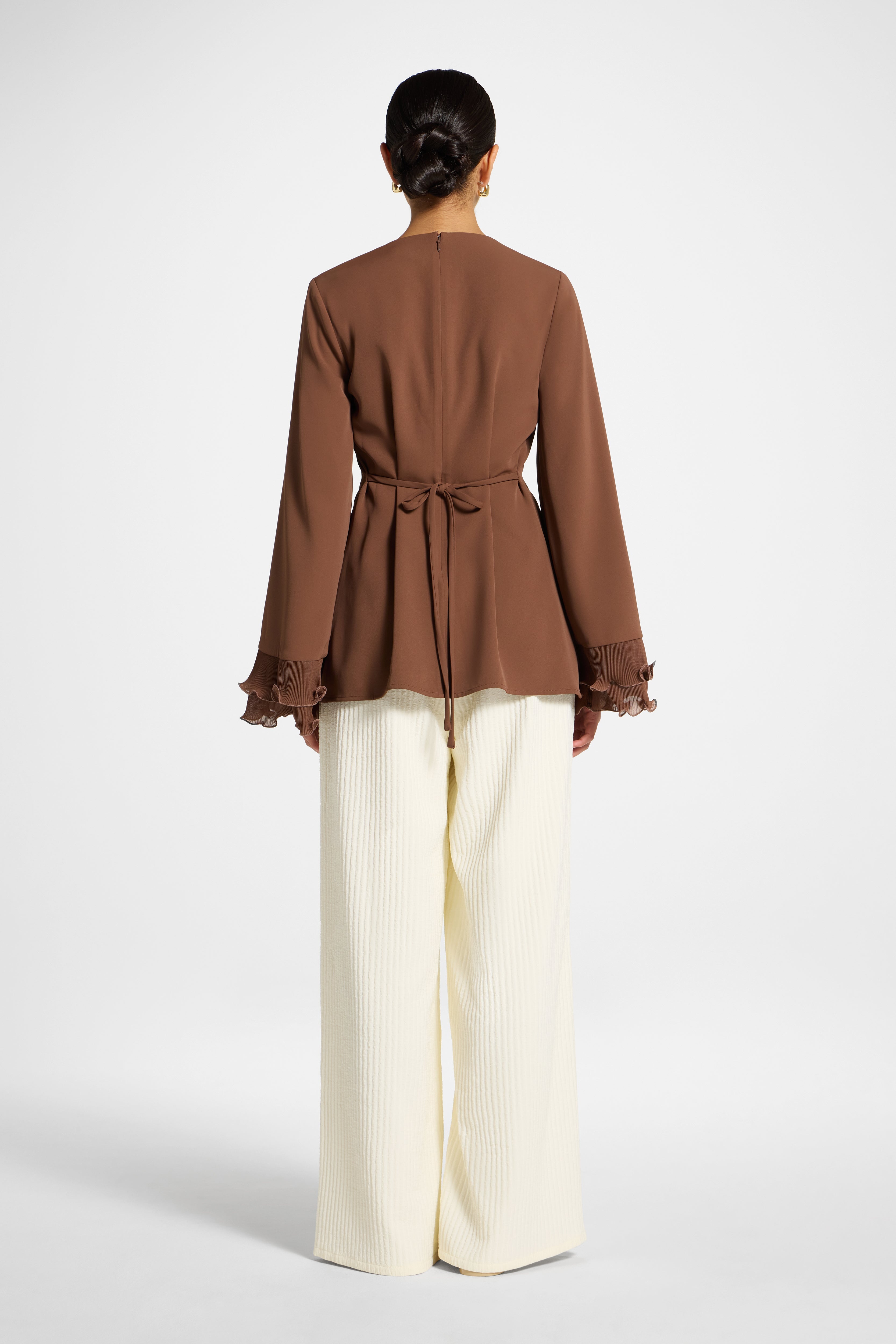 Plisse Top - Chocolate Abayas Veiled