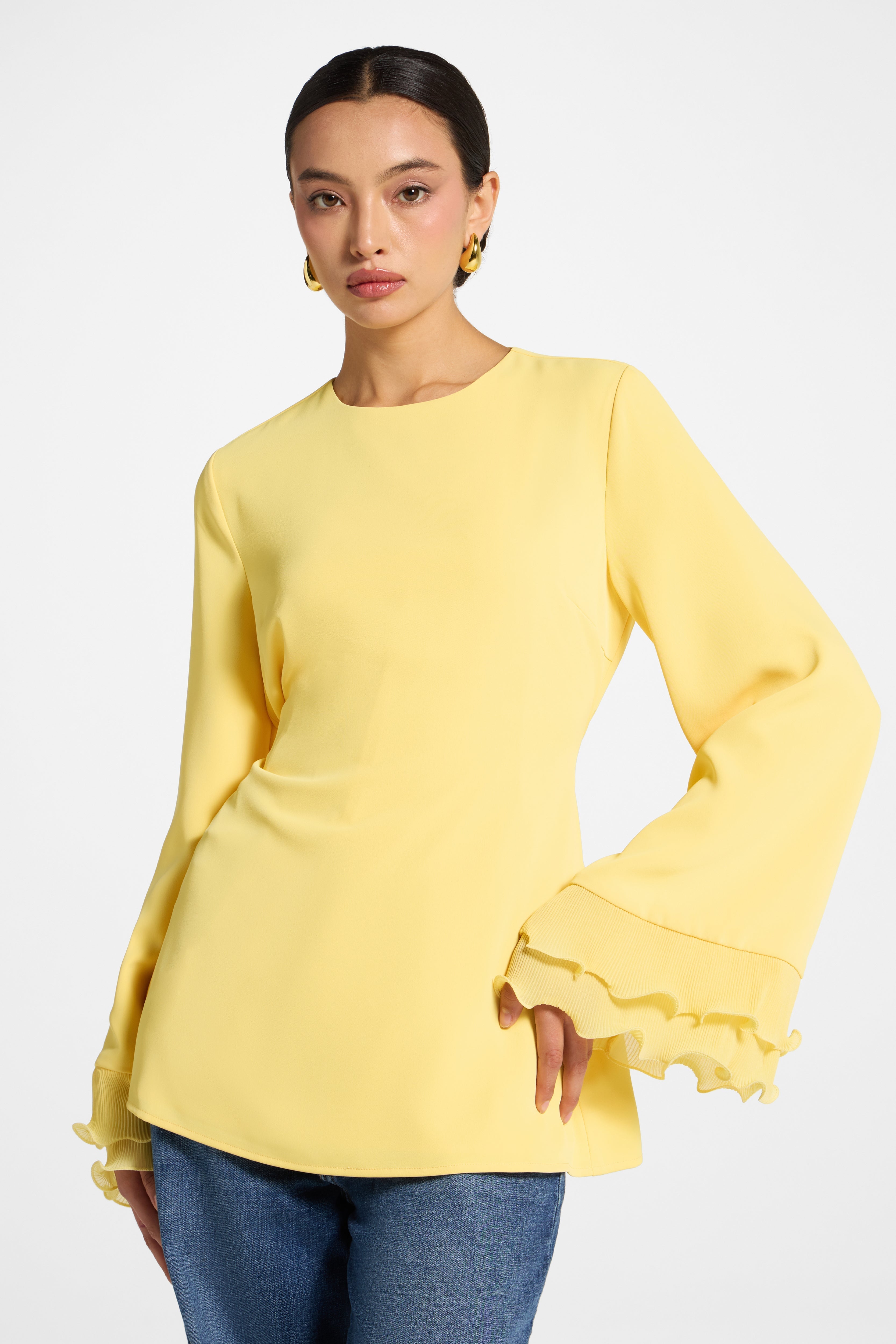 Plisse Top - Marigold Abayas Veiled