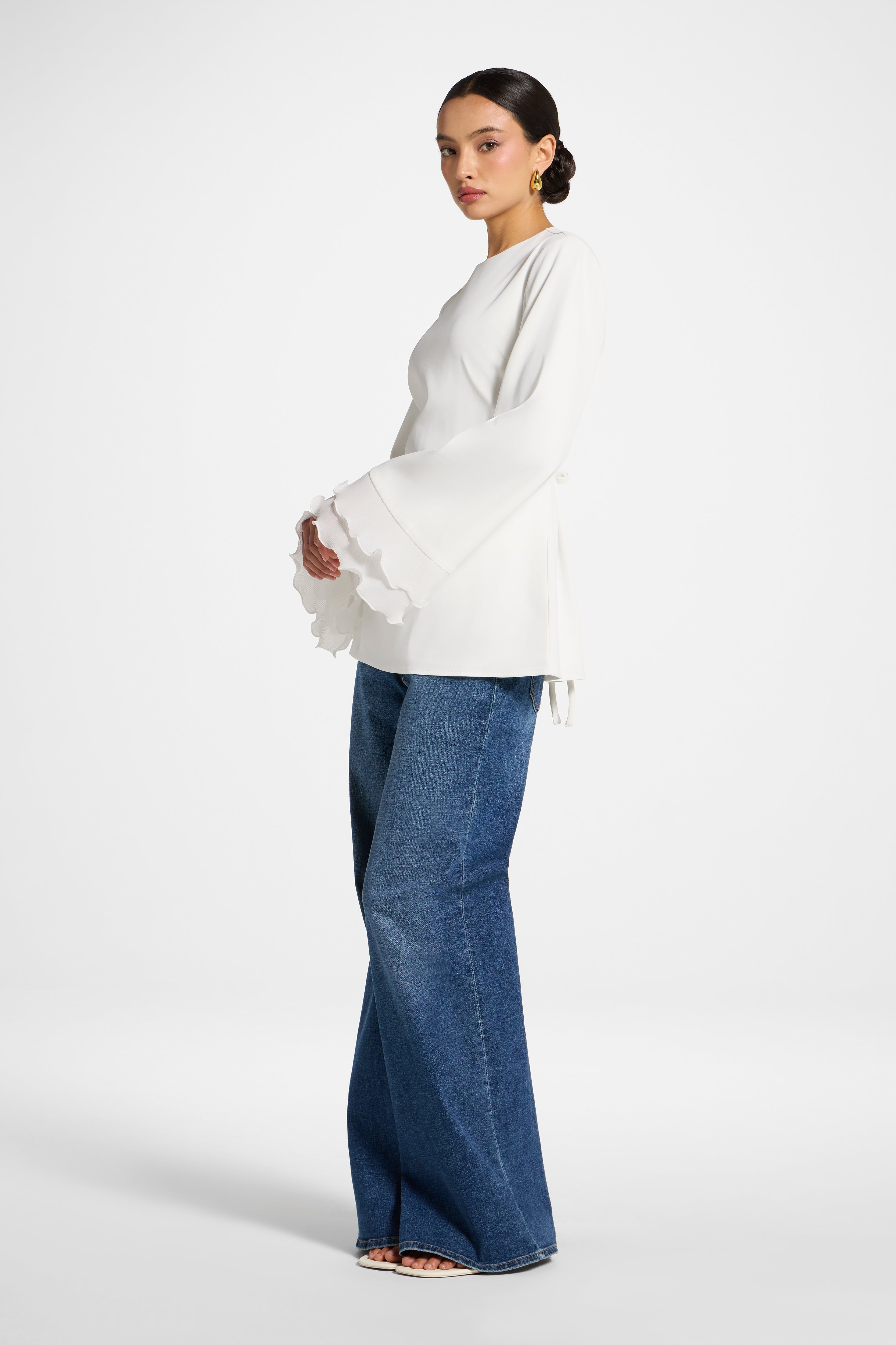 Plisse Top - White Abayas Veiled