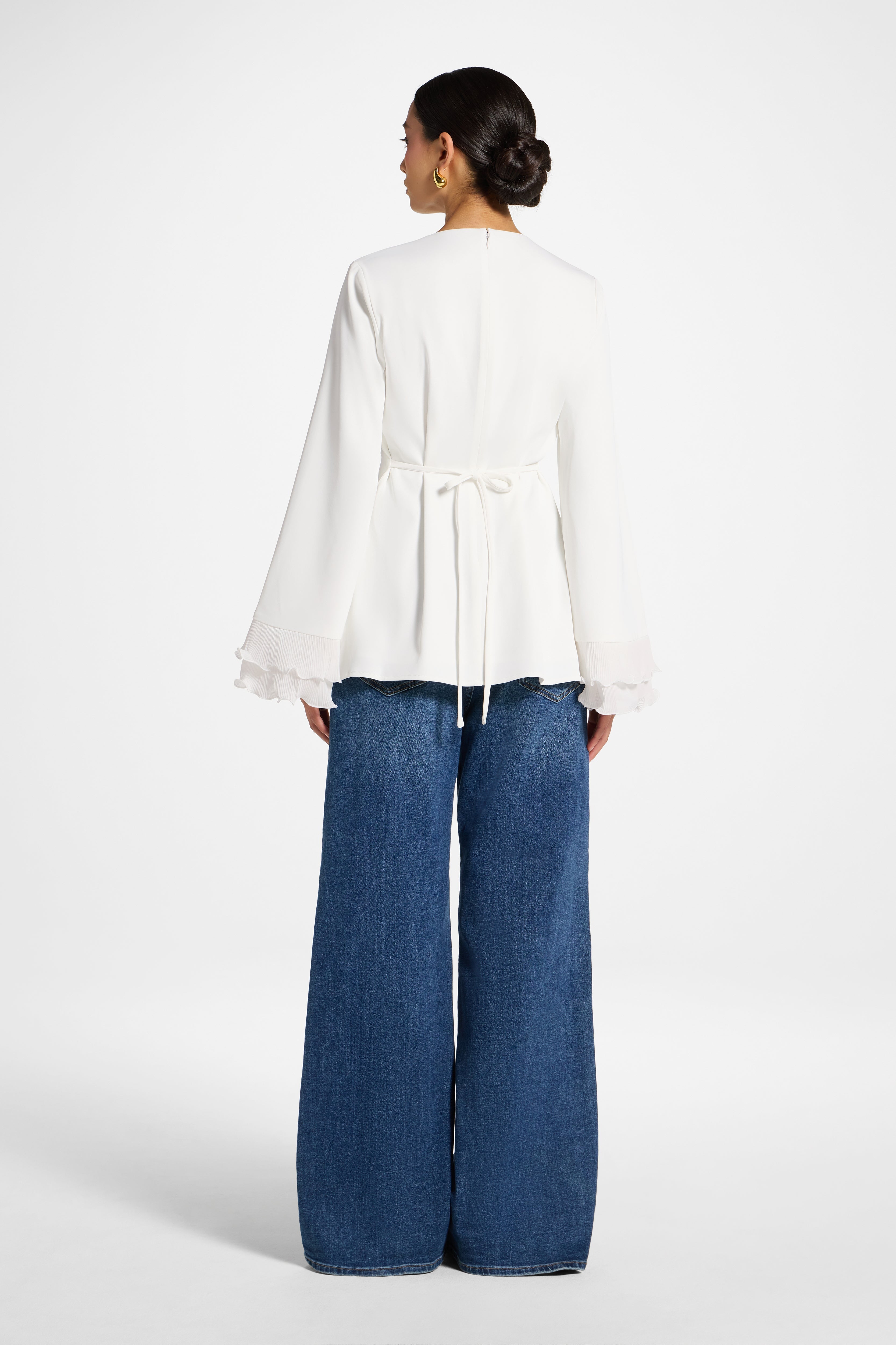 Plisse Top - White Abayas Veiled
