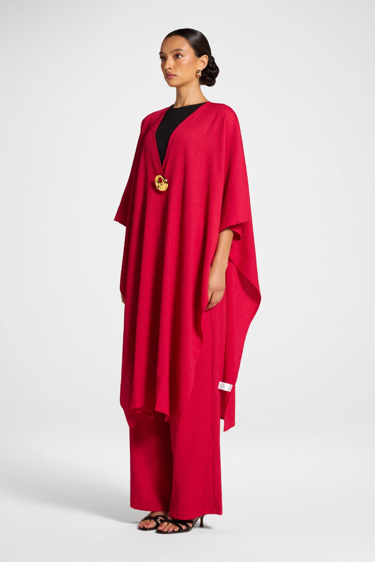 Poncho & Pant Set - Cherry Pants Veiled
