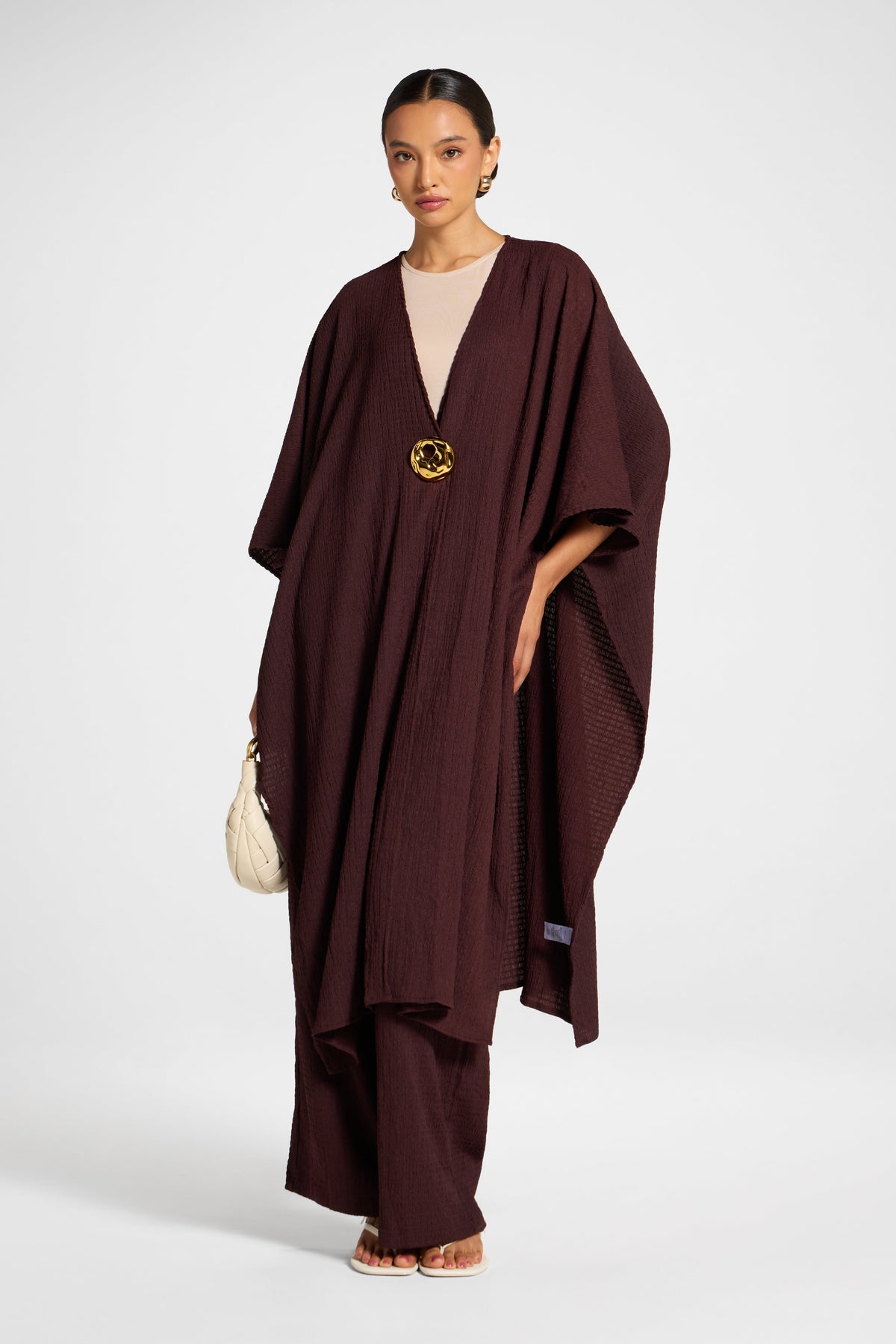 Poncho & Pant Set - Espresso Veiled