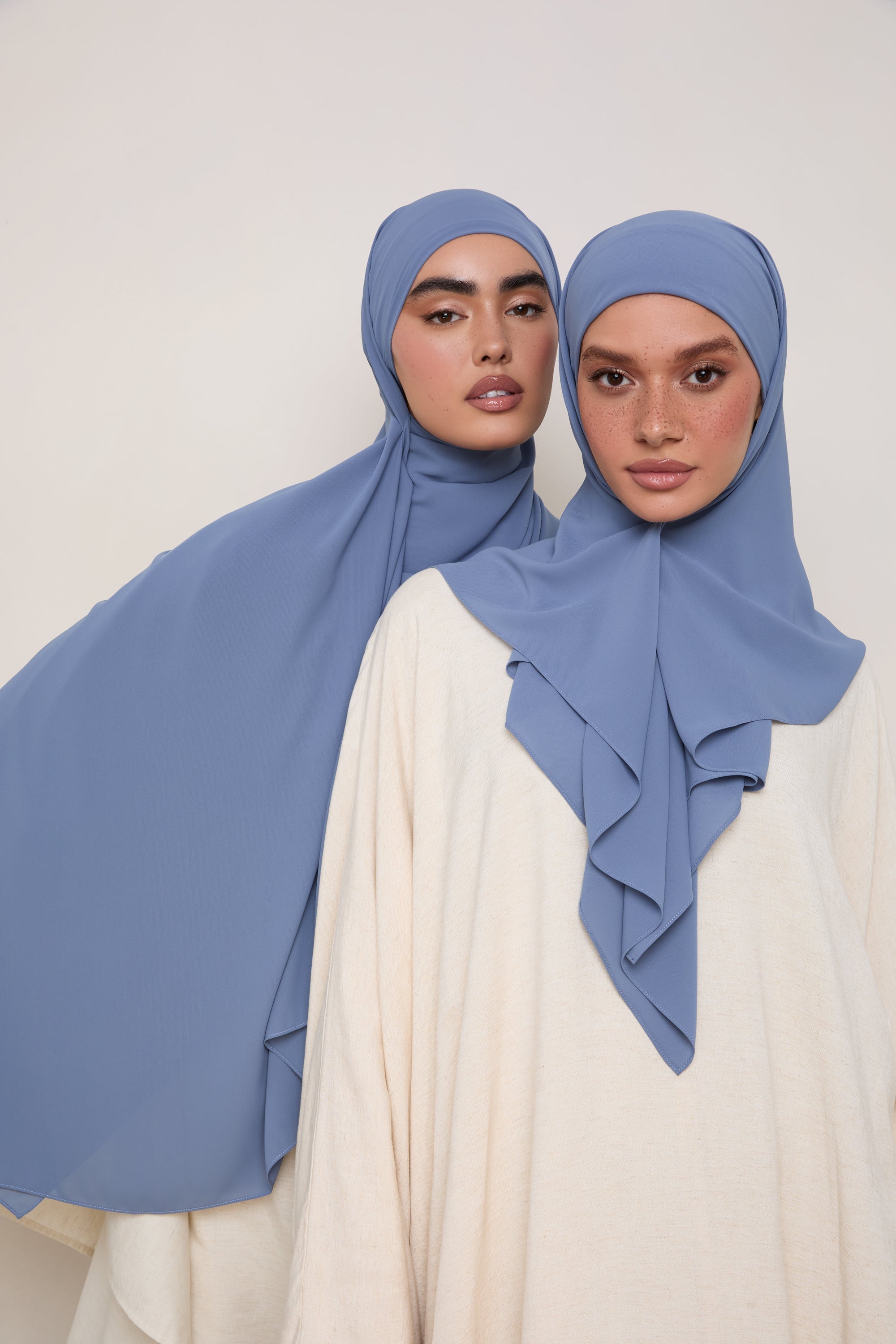 Premium Chiffon Hijab - Dusky Blue Hijabs Veiled
