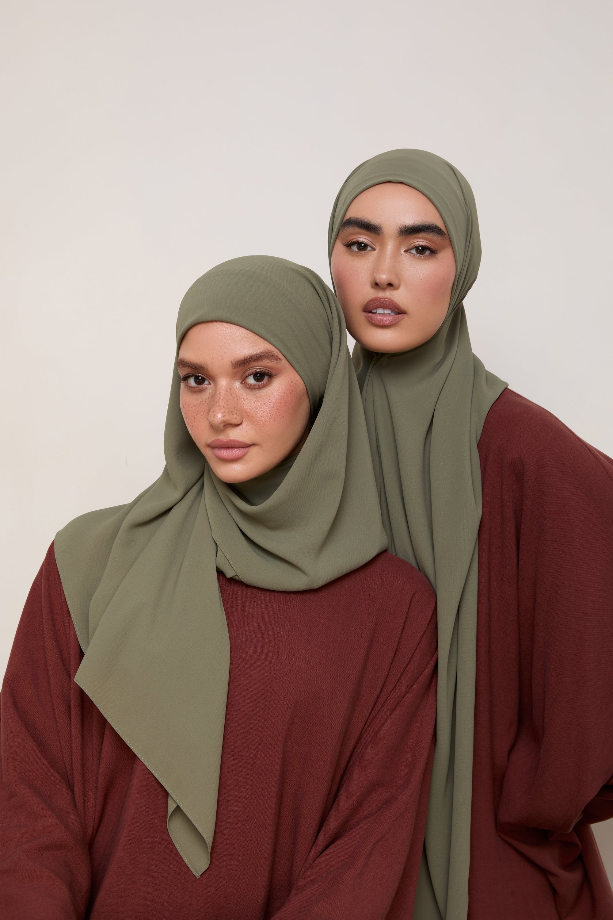 Premium Chiffon Hijab - Dusty Olive Hijabs Veiled