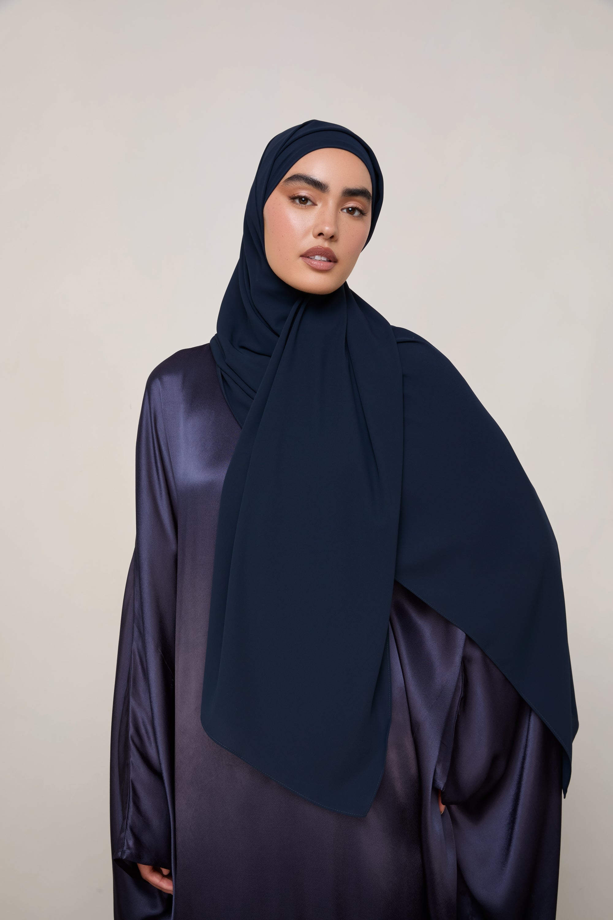 Premium Chiffon Hijab - Navy Hijabs Veiled