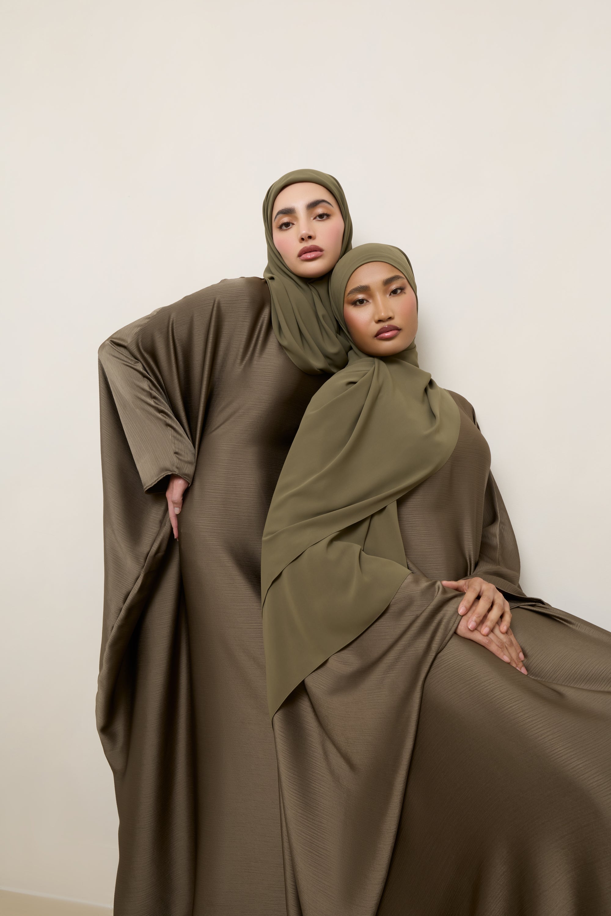 Premium Chiffon Hijab - Olive Bark Hijabs Veiled