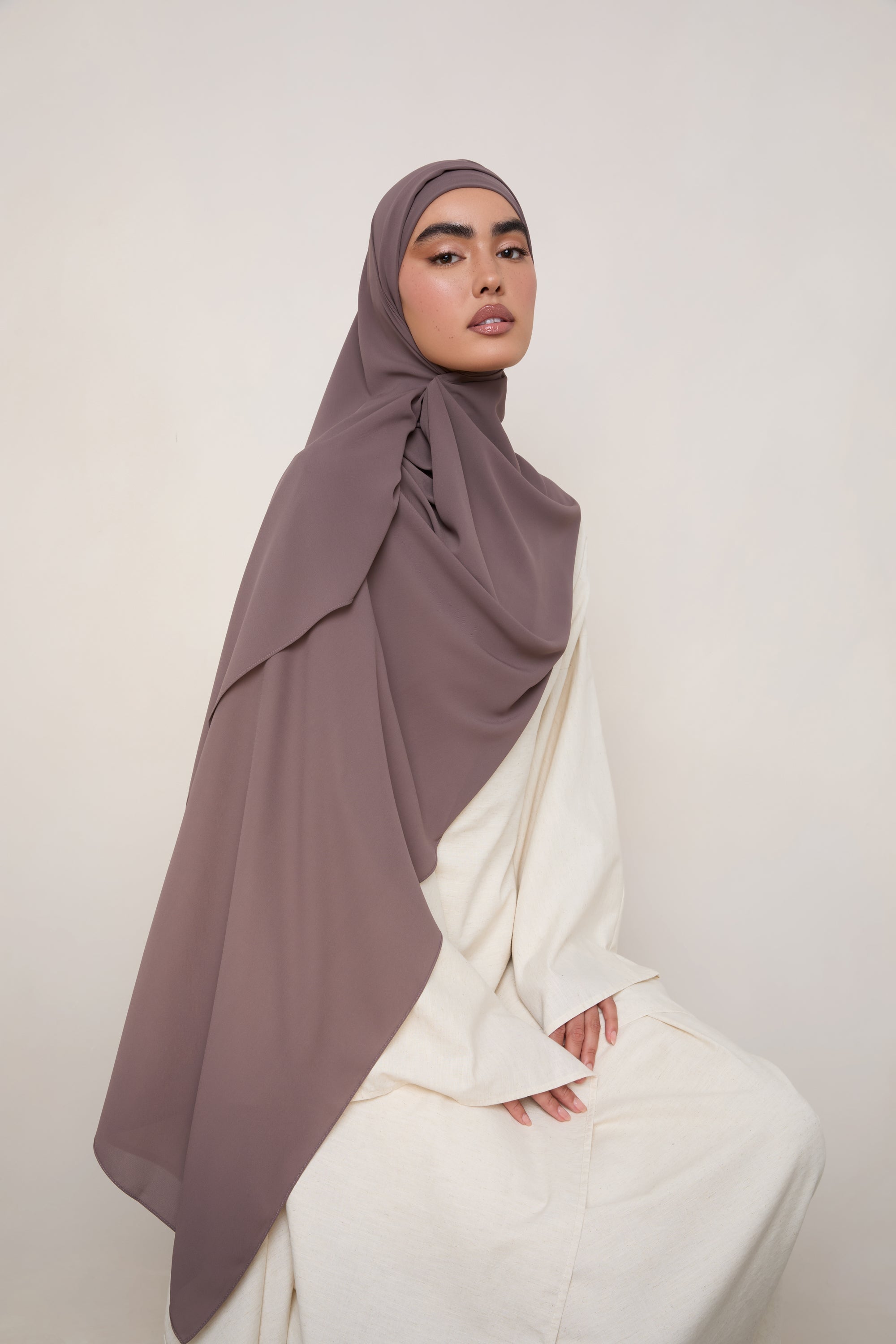 Premium Chiffon Hijab - Plum Truffle Hijabs Veiled