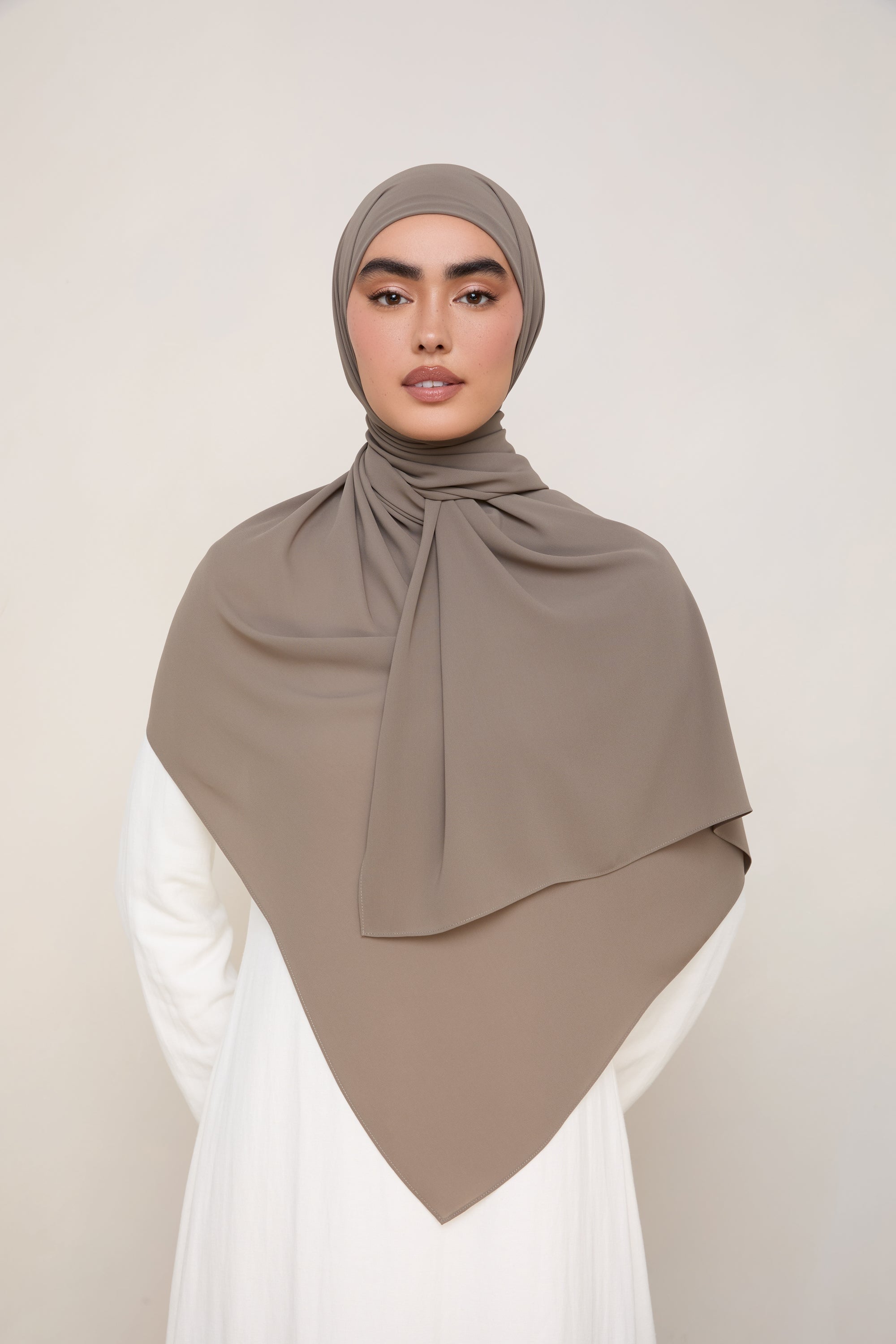 Premium Chiffon Hijab - Truffle Grey Hijabs Veiled