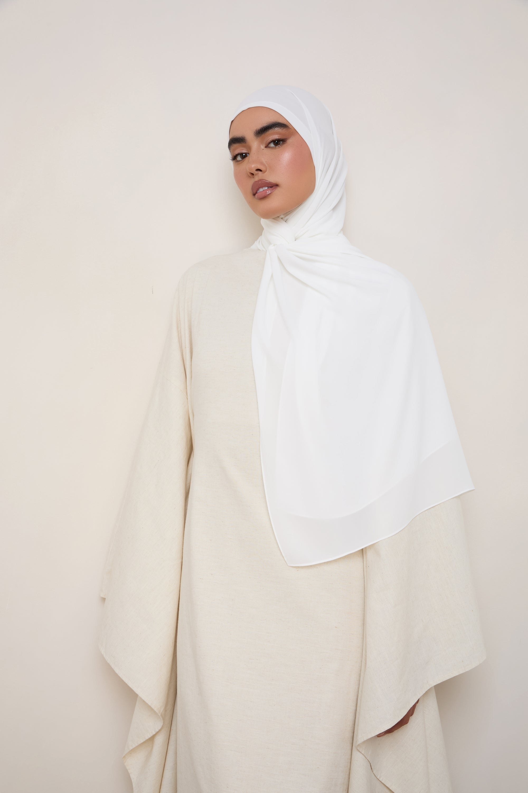 Premium Chiffon Hijab - White Hijabs Veiled
