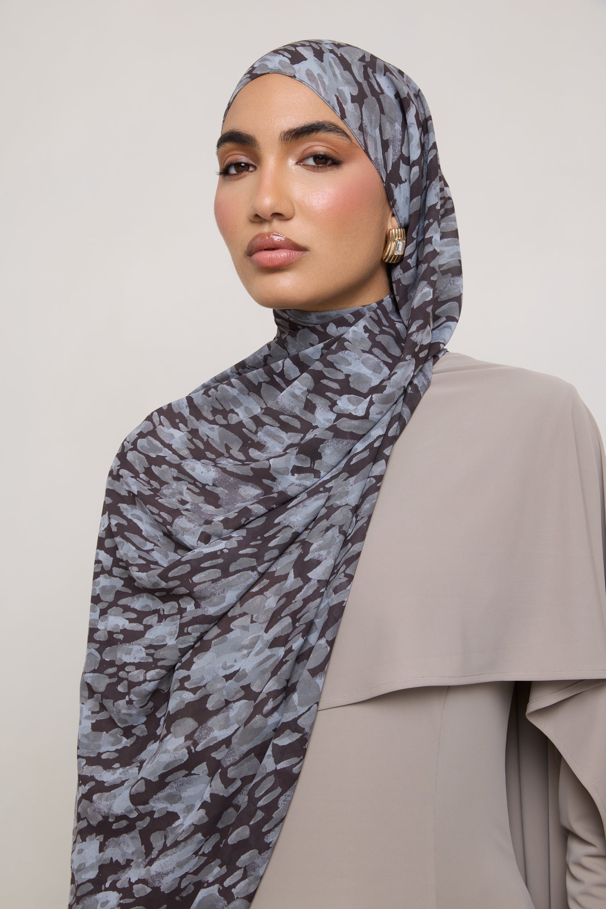 Printed Chiffon Hijab - Cloudburst Hijab Veiled