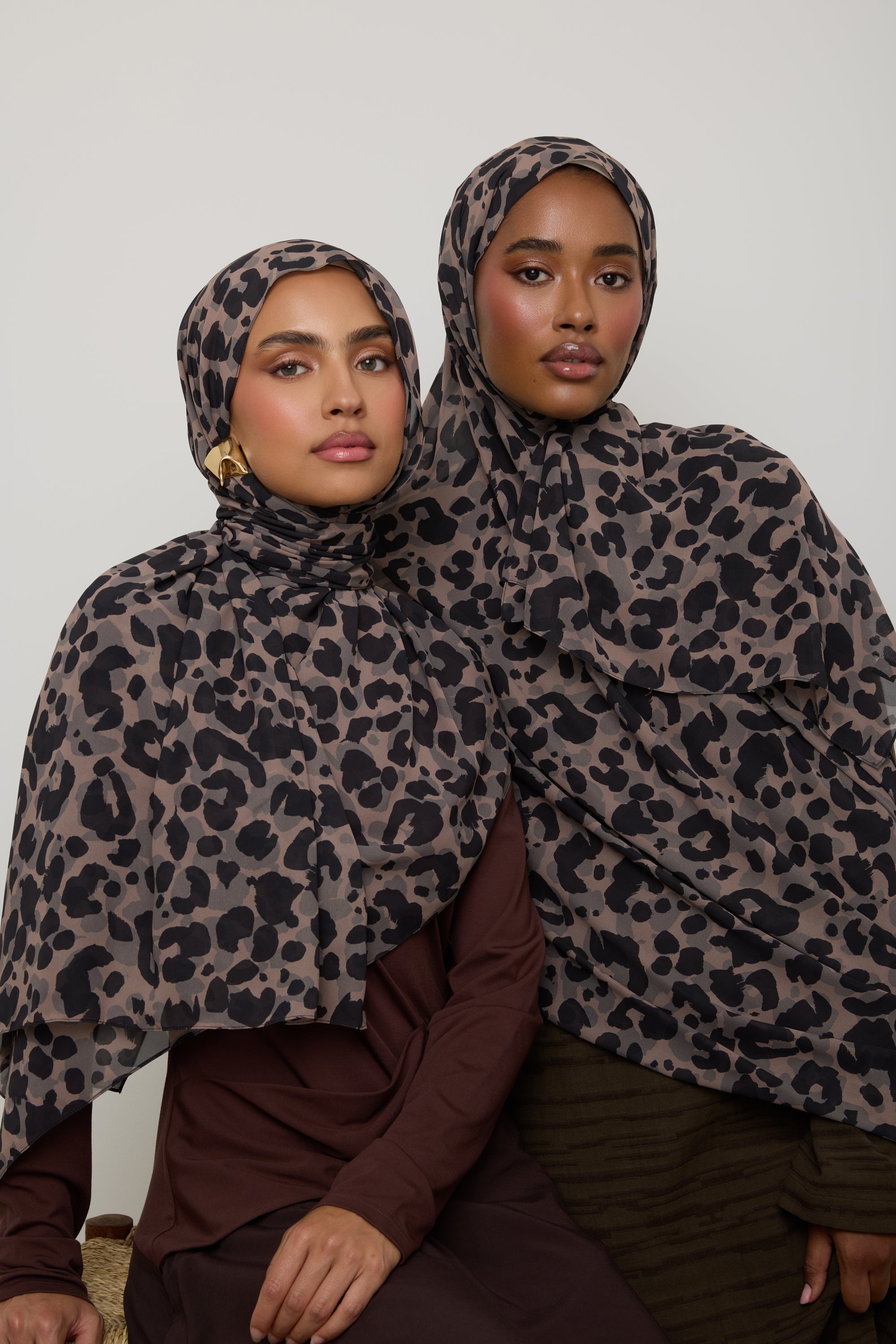Printed Chiffon Hijab - Dune Spots Hijab Veiled