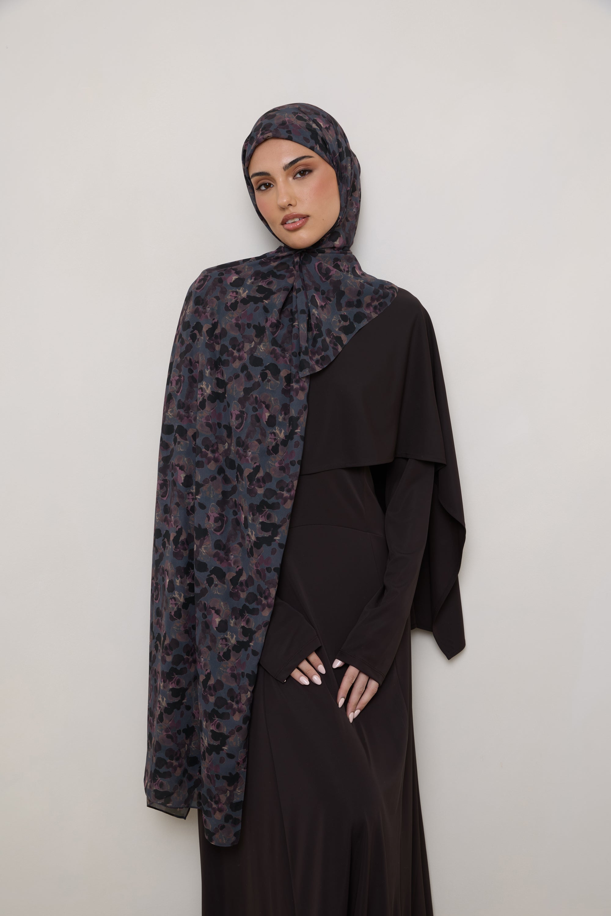 Printed Chiffon Hijab - Watercolor Bloom Hijab Veiled