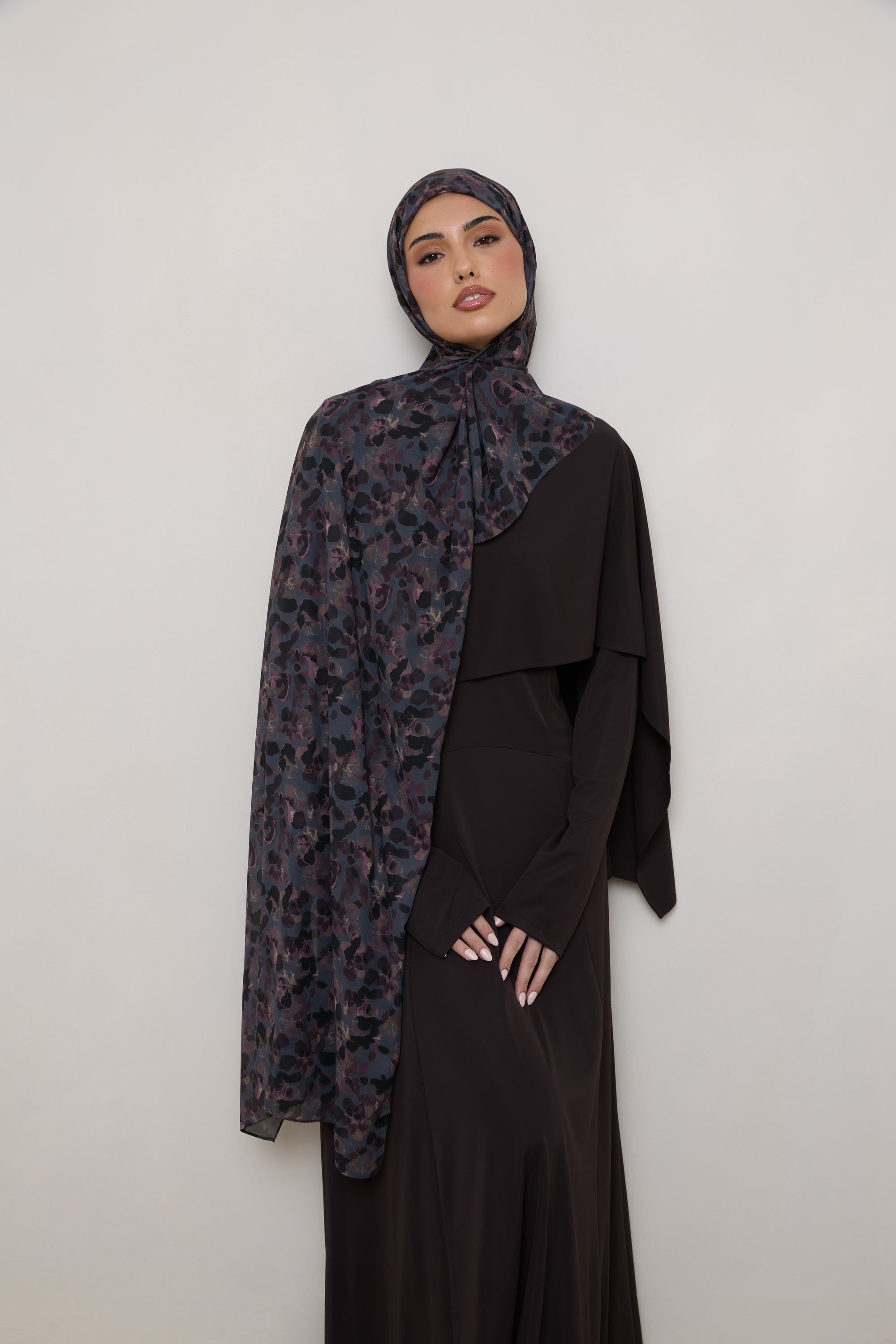 Printed Chiffon Hijab - Watercolor Bloom Hijab Veiled