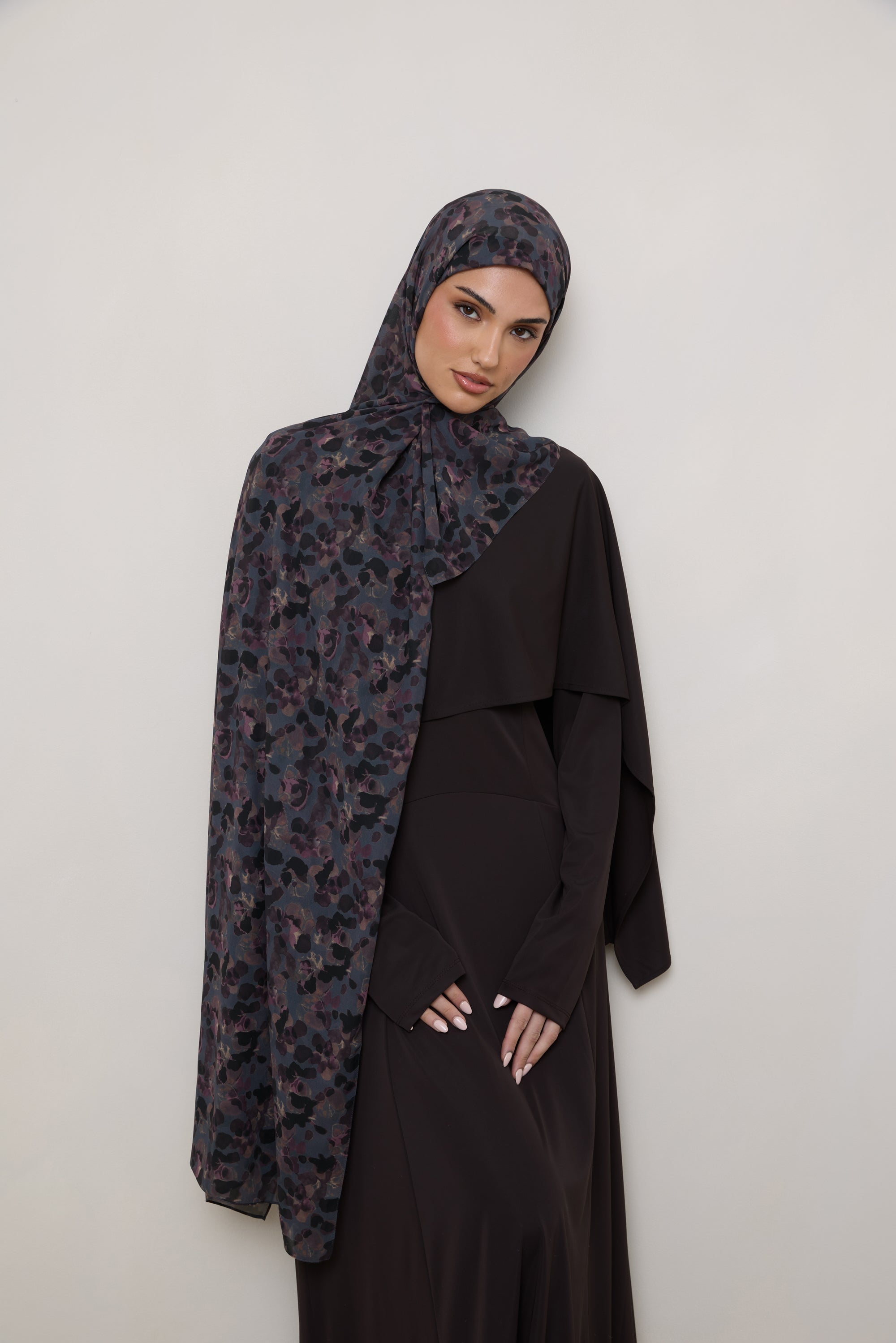Printed Chiffon Hijab - Watercolor Bloom Hijab Veiled