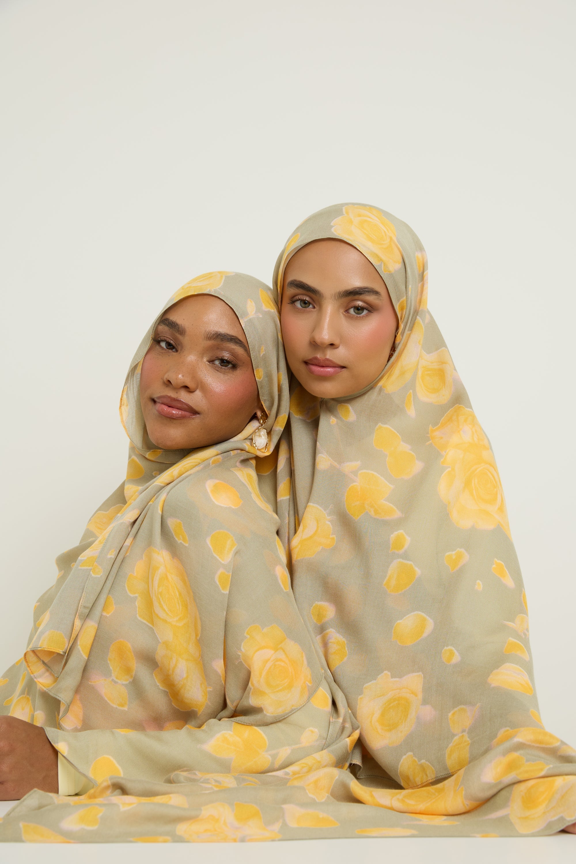 Printed Modal Hijab - Banana Rose Hijab Veiled