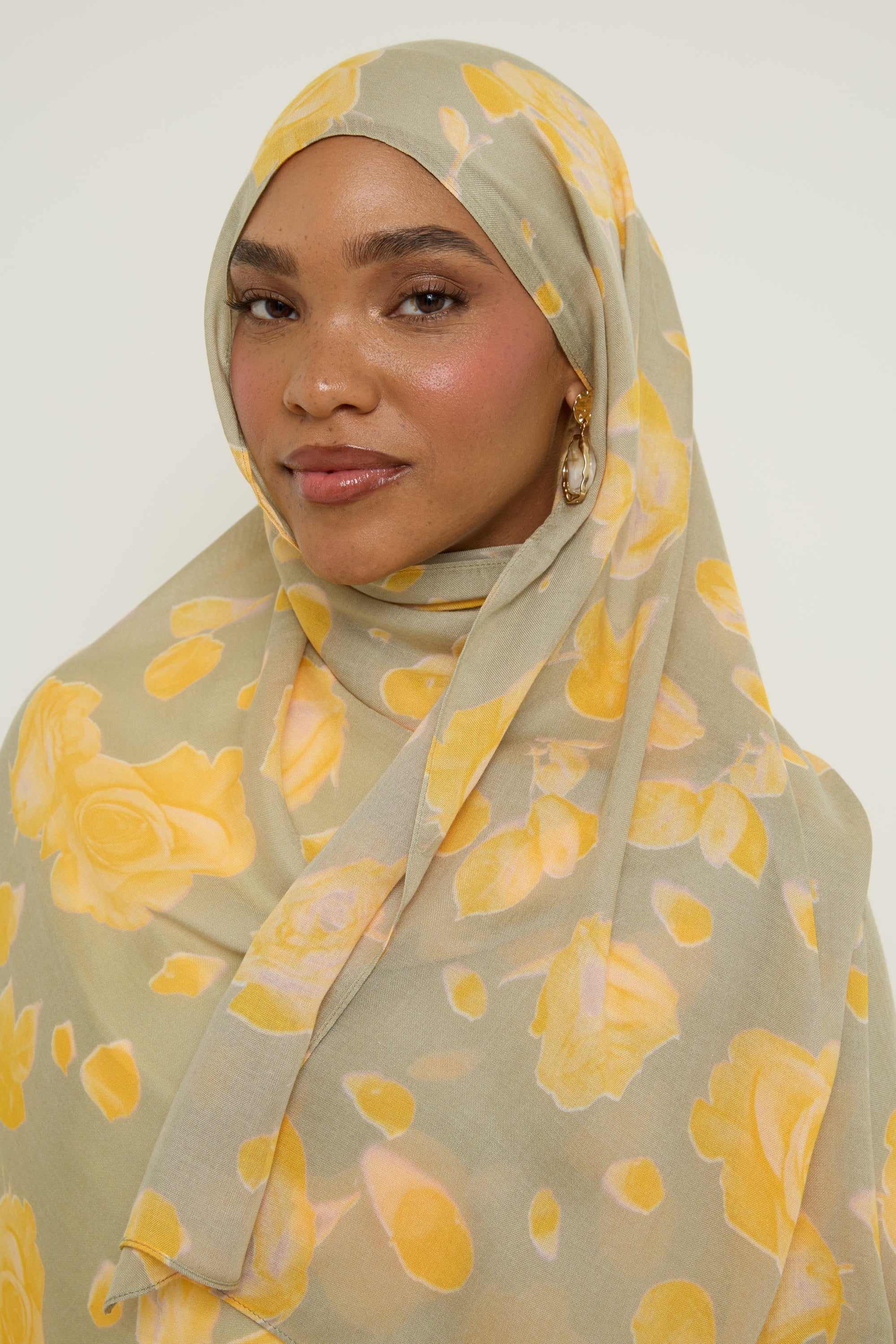 Printed Modal Hijab - Banana Rose Hijab Veiled