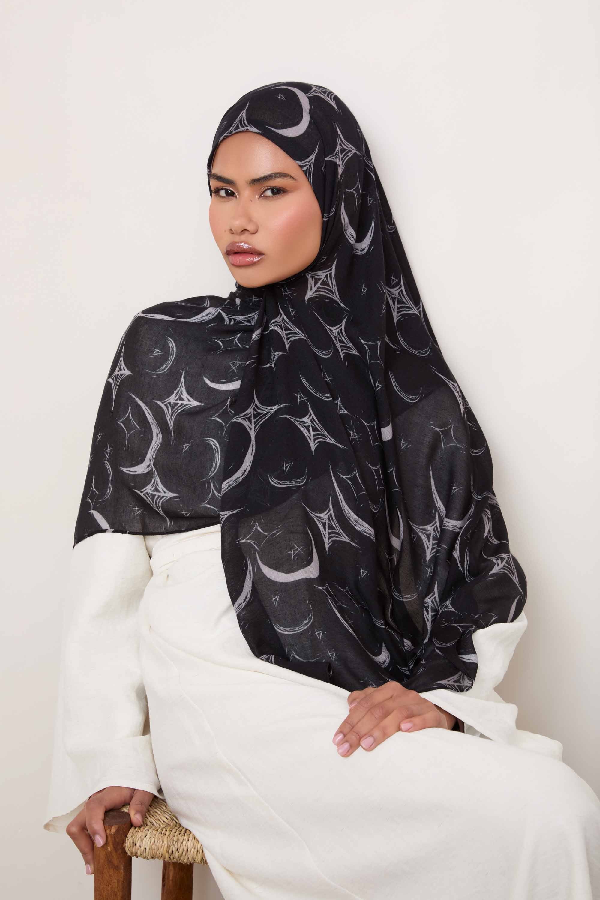 Printed Modal Hijab - Celestial Beam Hijabs Veiled