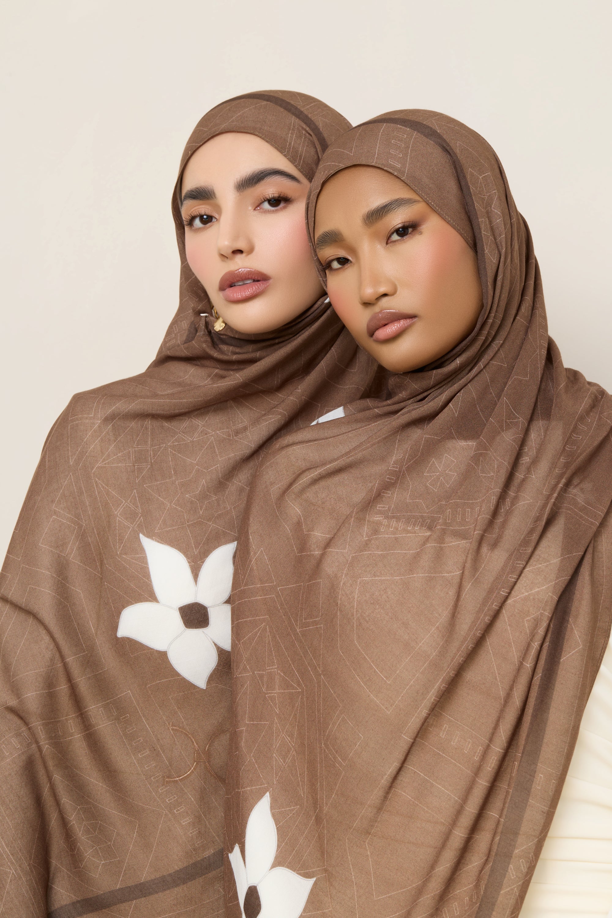 Printed Modal Hijab - Damascene Hijabs Veiled