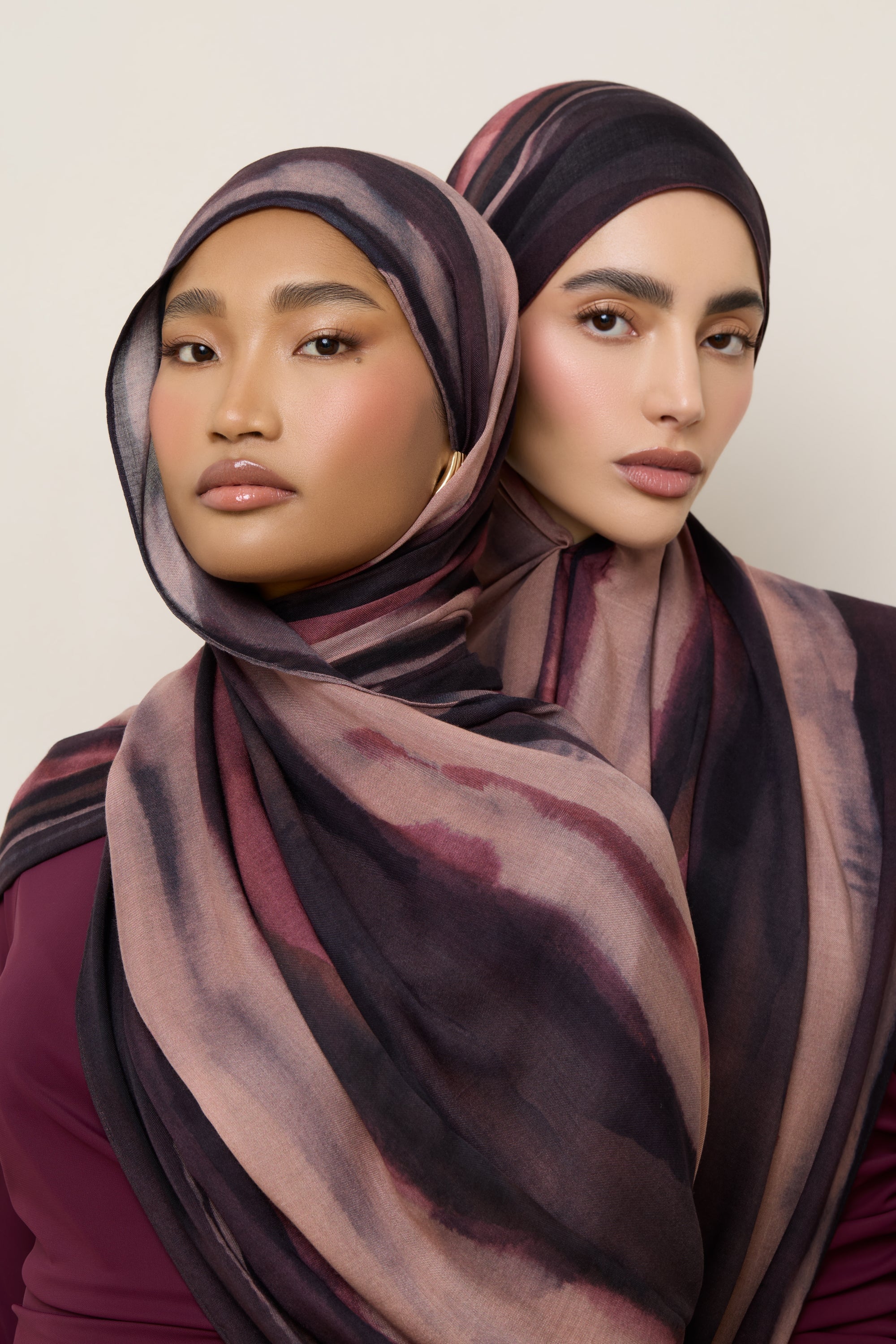 Printed Modal Hijab - Dusk Waves Hijabs Veiled