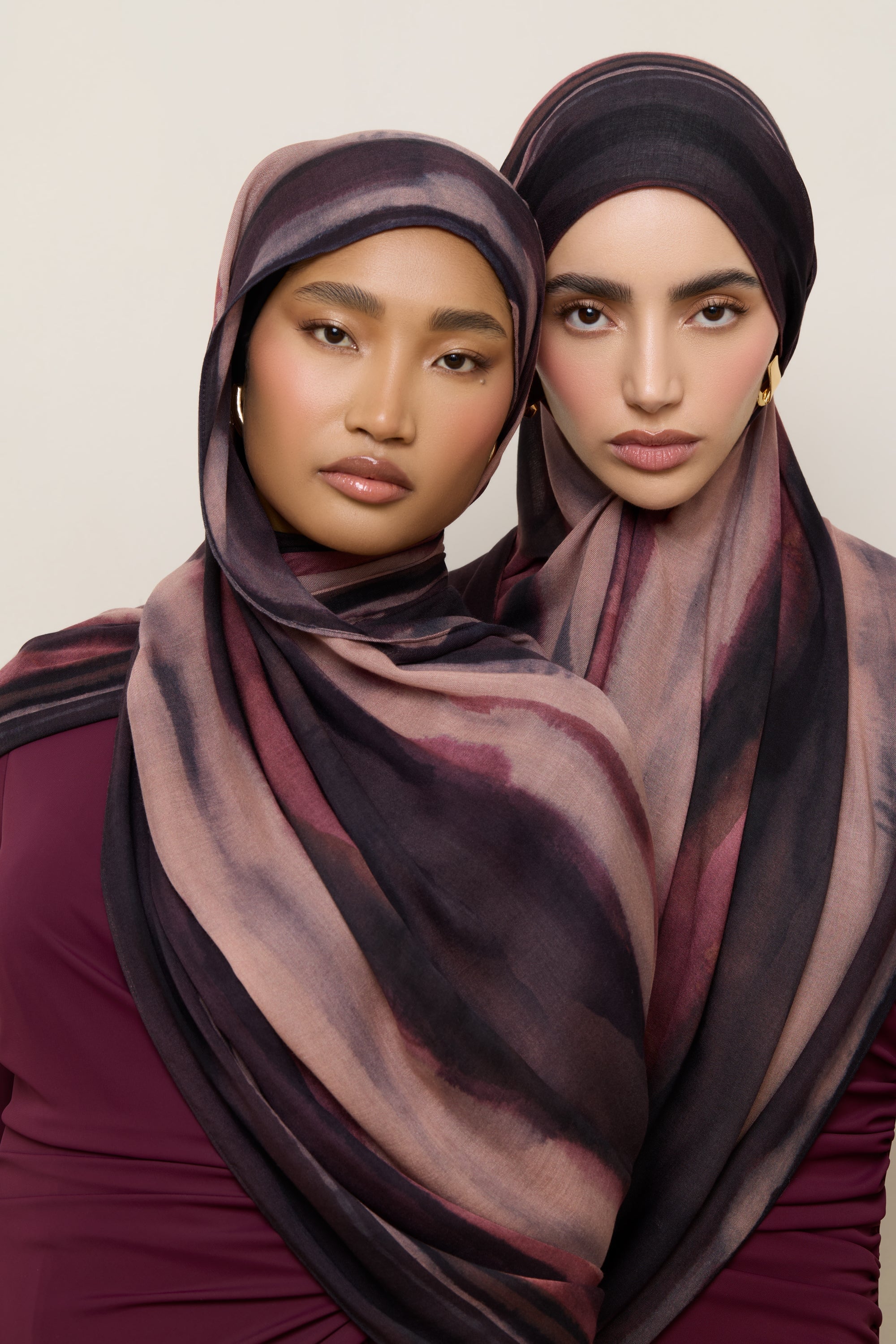 Printed Modal Hijab - Dusk Waves Hijabs Veiled