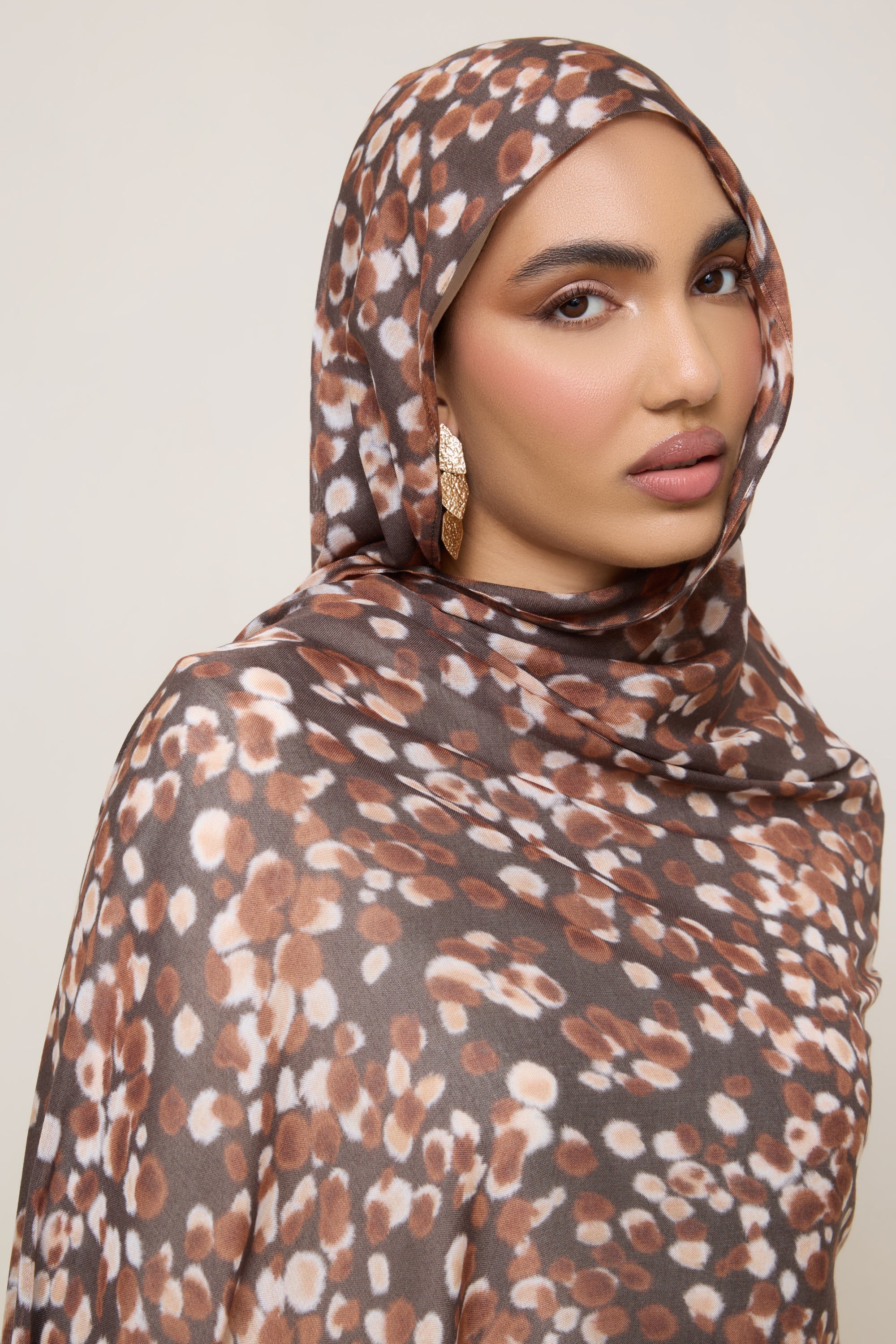 Printed Modal Hijab - Fawn Spots Hijabs Veiled