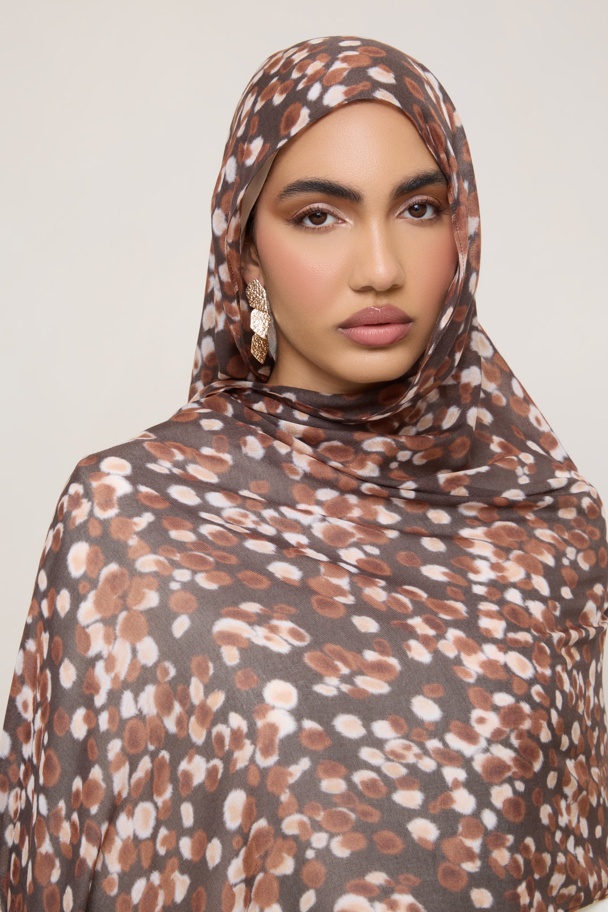 Printed Modal Hijab - Fawn Spots Hijabs Veiled