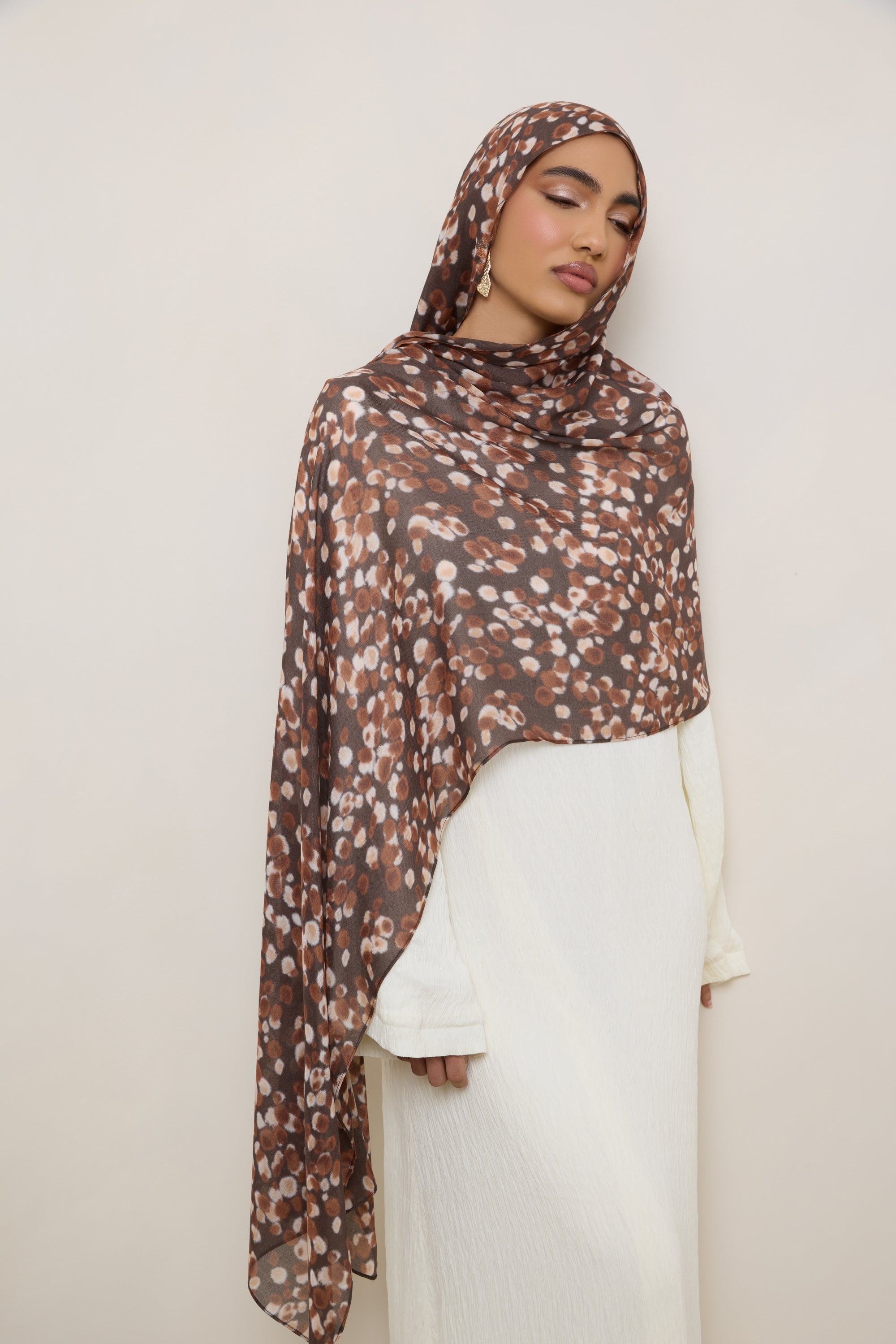 Printed Modal Hijab - Fawn Spots Hijabs Veiled