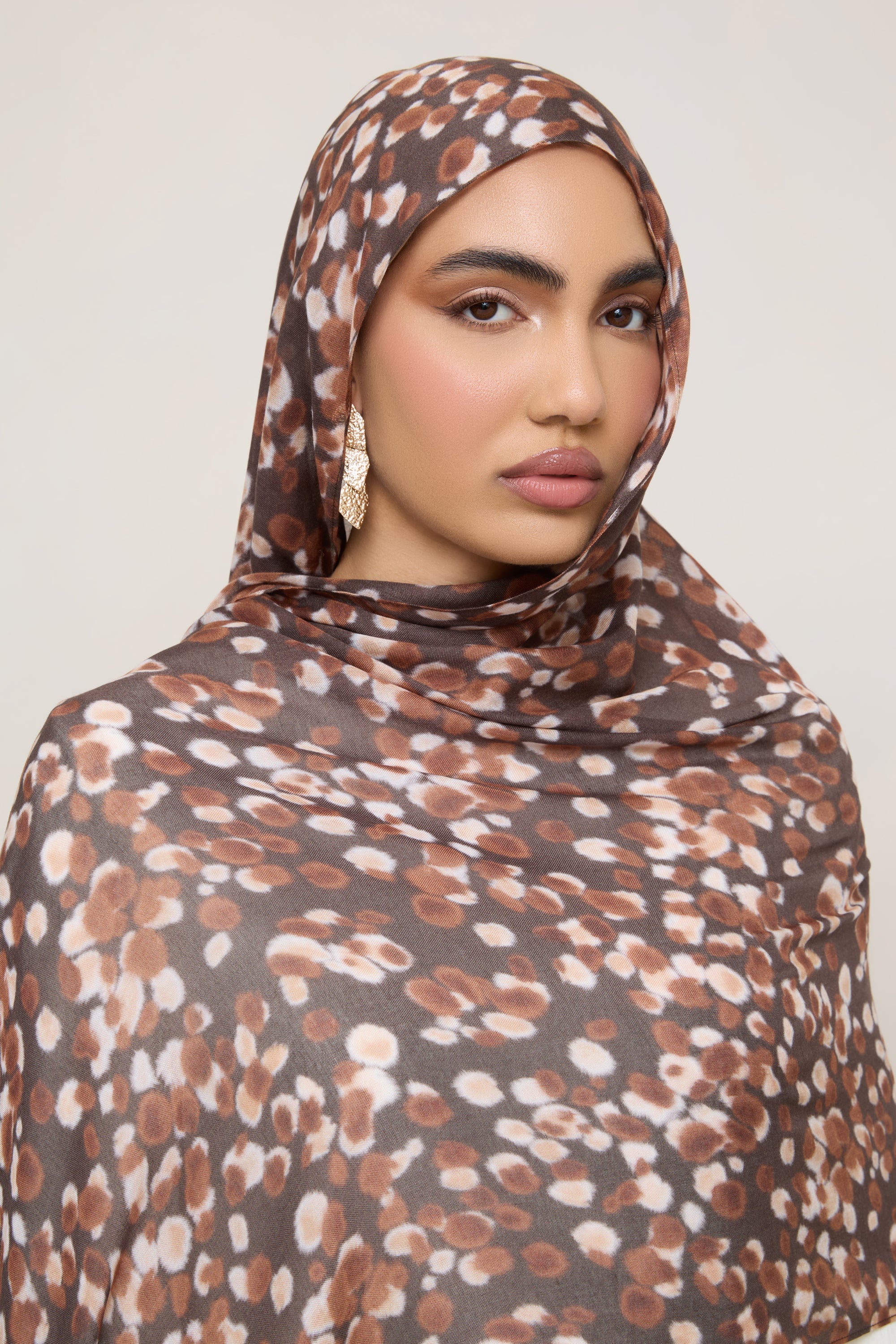 Printed Modal Hijab - Fawn Spots Hijabs Veiled