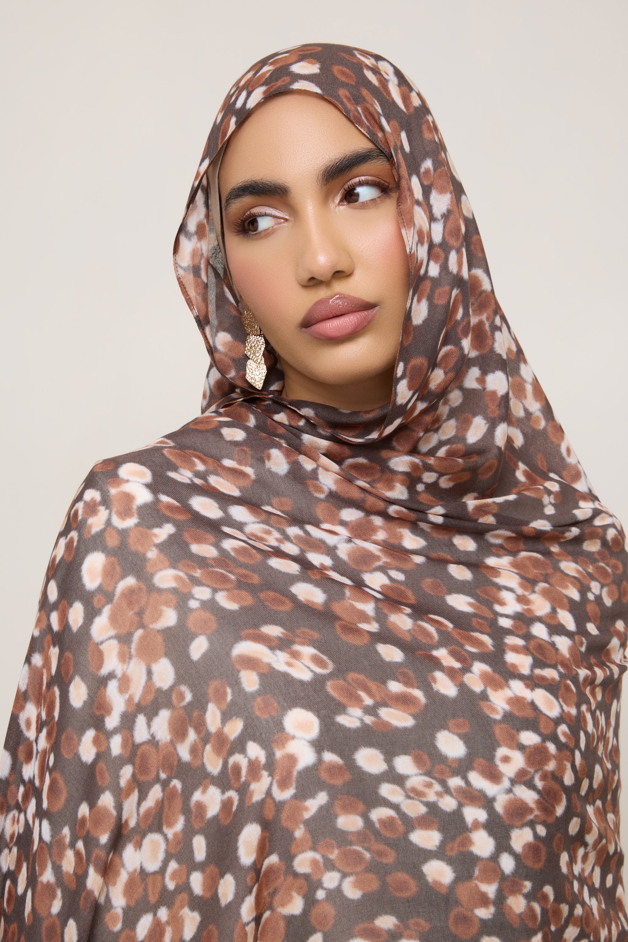Printed Modal Hijab - Fawn Spots Hijabs Veiled